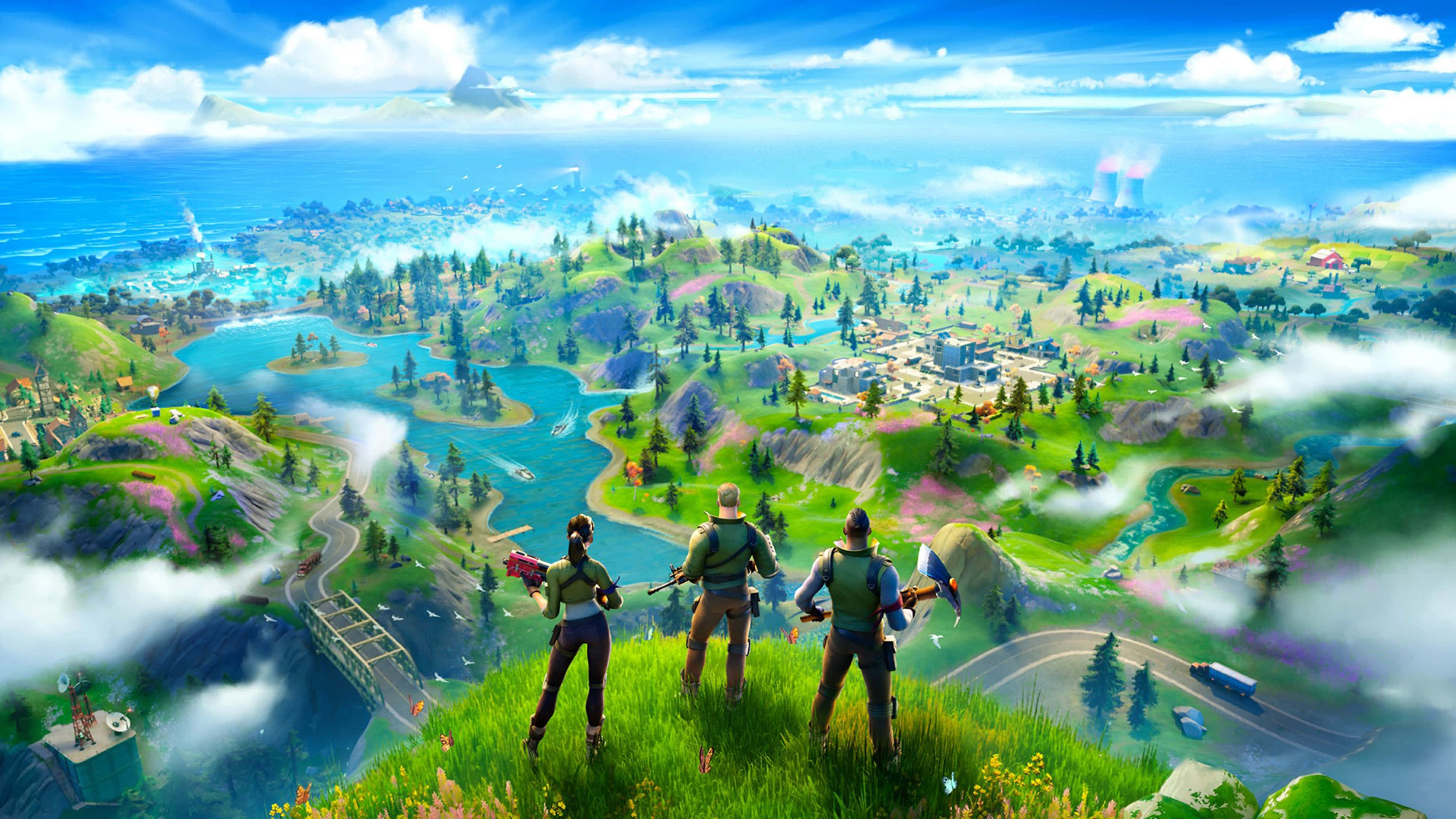 نمای 4K از موقعیت بتل رویال فورتنایت والپیپر