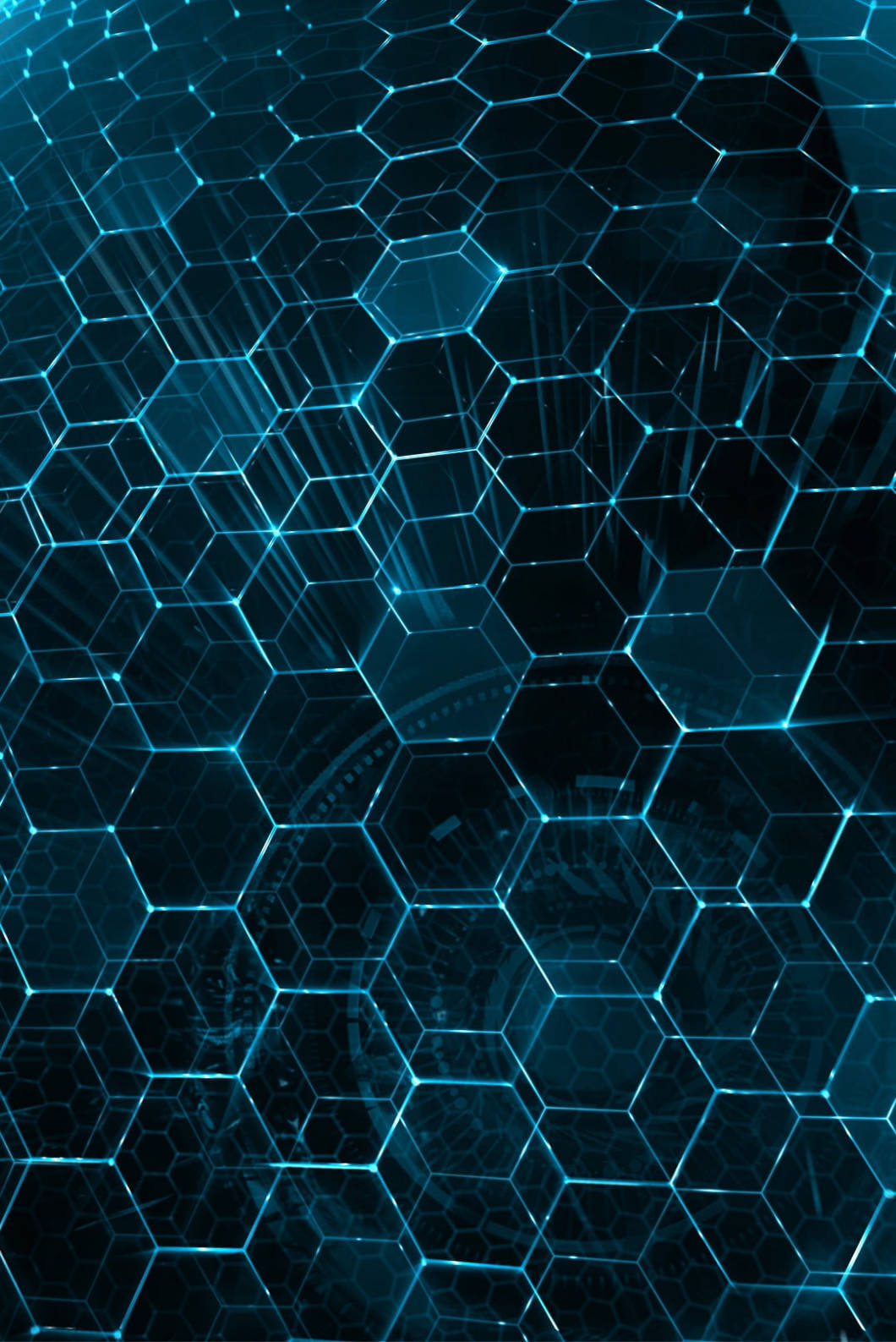 آیفون 4s شش‌ضلعی آبی والپیپر