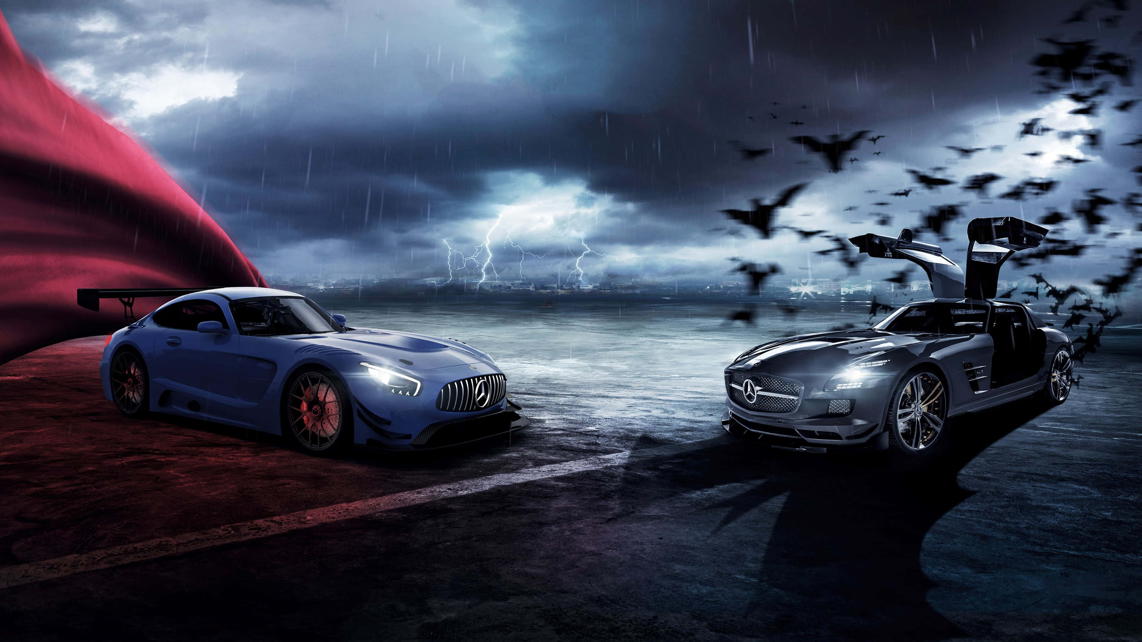 بتمن سوپرمن ماشین‌های مرسدس AMG والپیپر