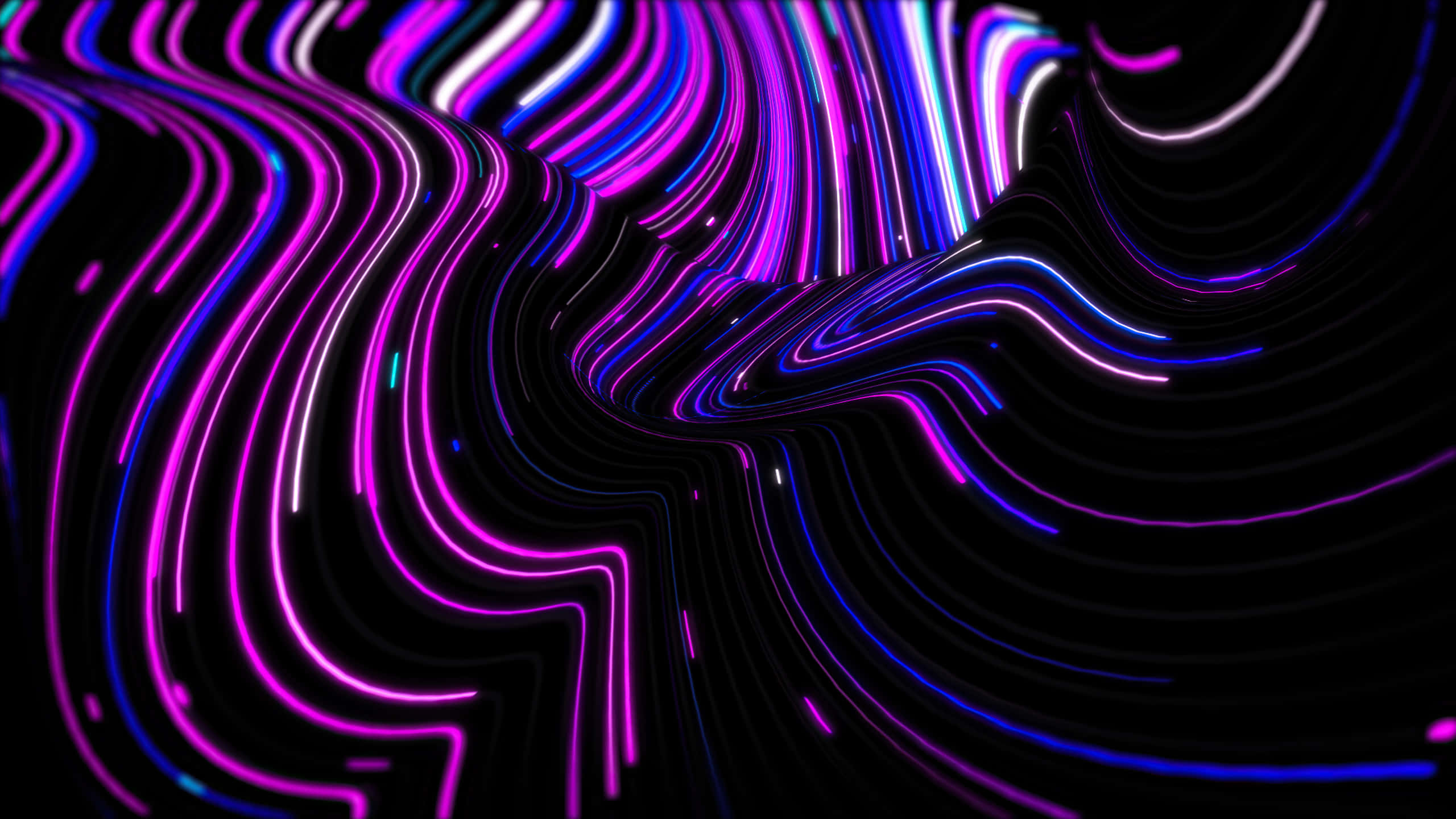 پس‌زمینه AMOLED خطوط انتزاعی بنفش نئونی 1440p والپیپر