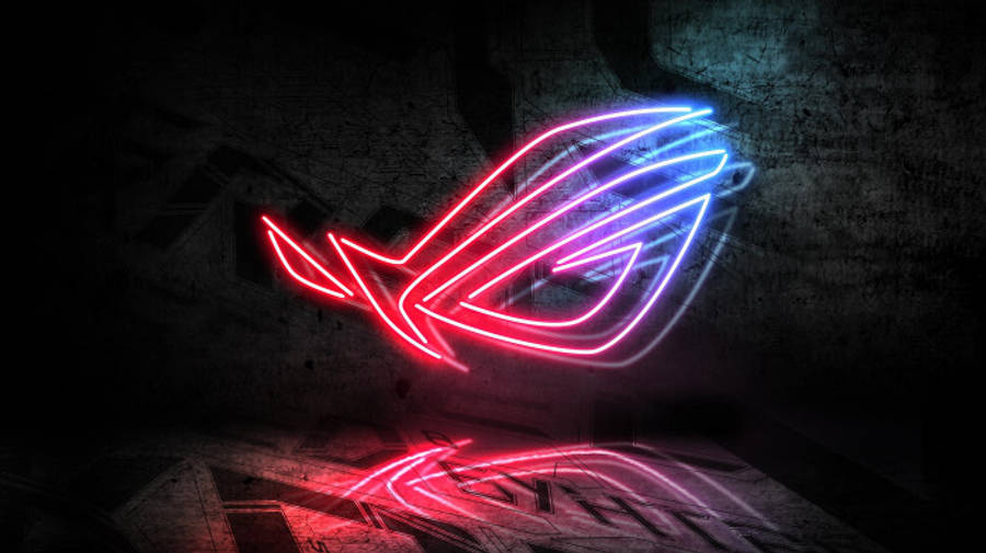 لوگوی نئون آبی و قرمز ASUS ROG والپیپر
