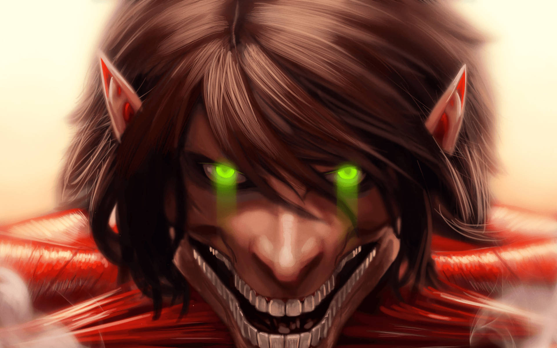 تایتان ارن با لبخند تهدیدآمیز از انیمه Attack on Titan والپیپر