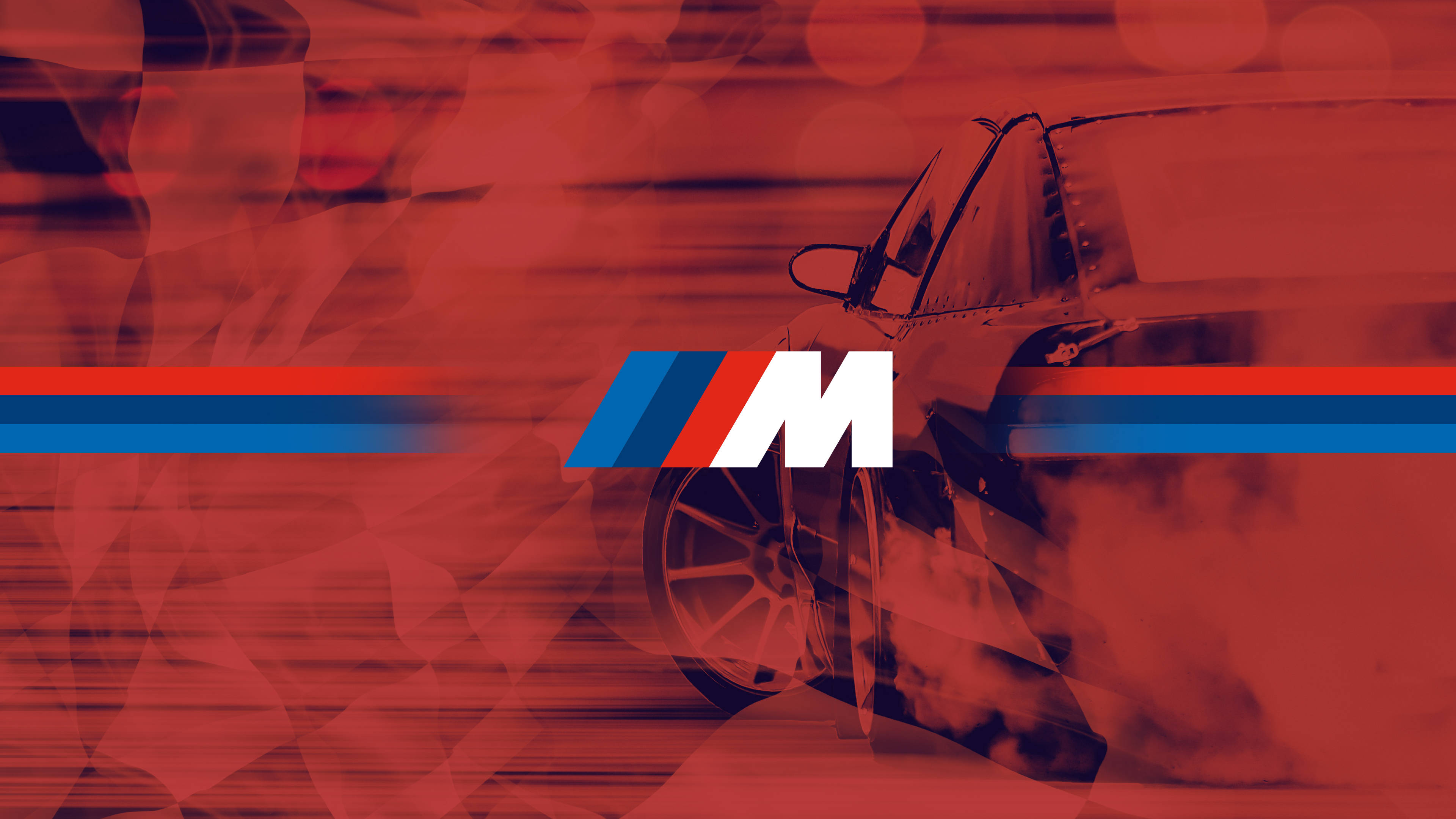 لوگوی قرمز و دودی BMW M والپیپر