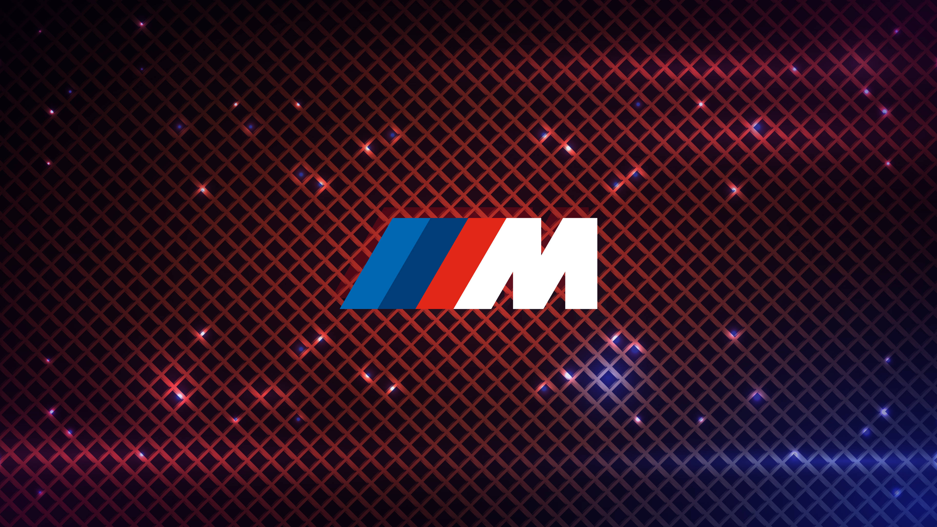 الگوی مشبک قرمز با لوگوی BMW M والپیپر