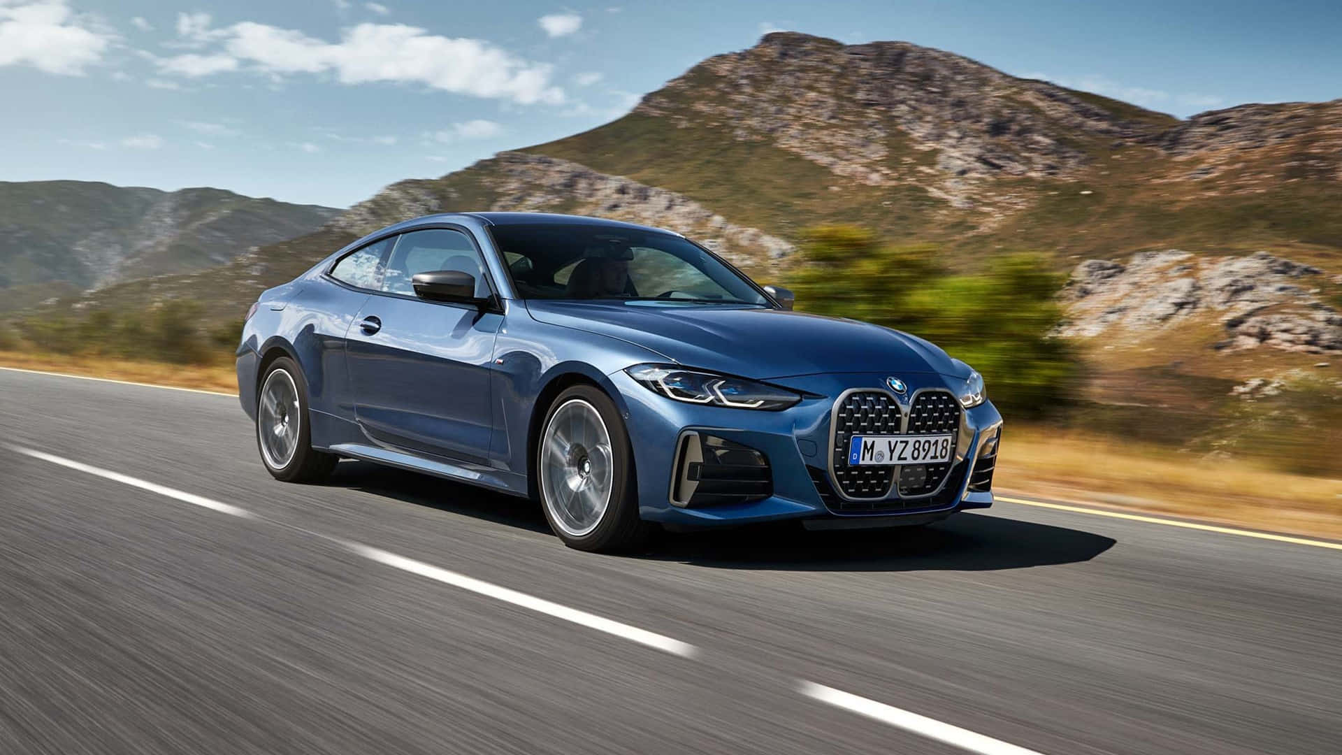 پس‌زمینه آبی BMW M4 مدل 2021 با وضوح 1920x1080 سری M والپیپر