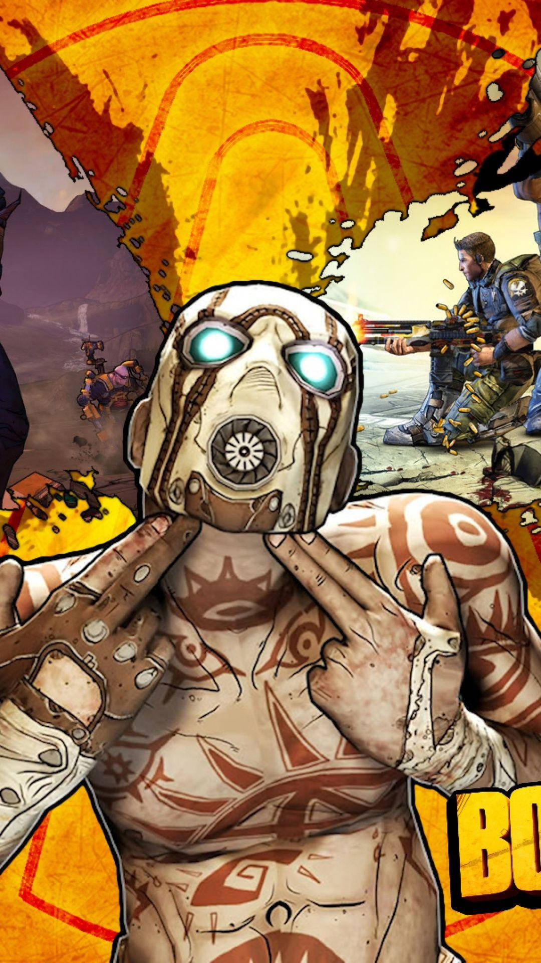آیفون والپیپر پسر نقاب‌دار از بازی Borderlands والپیپر