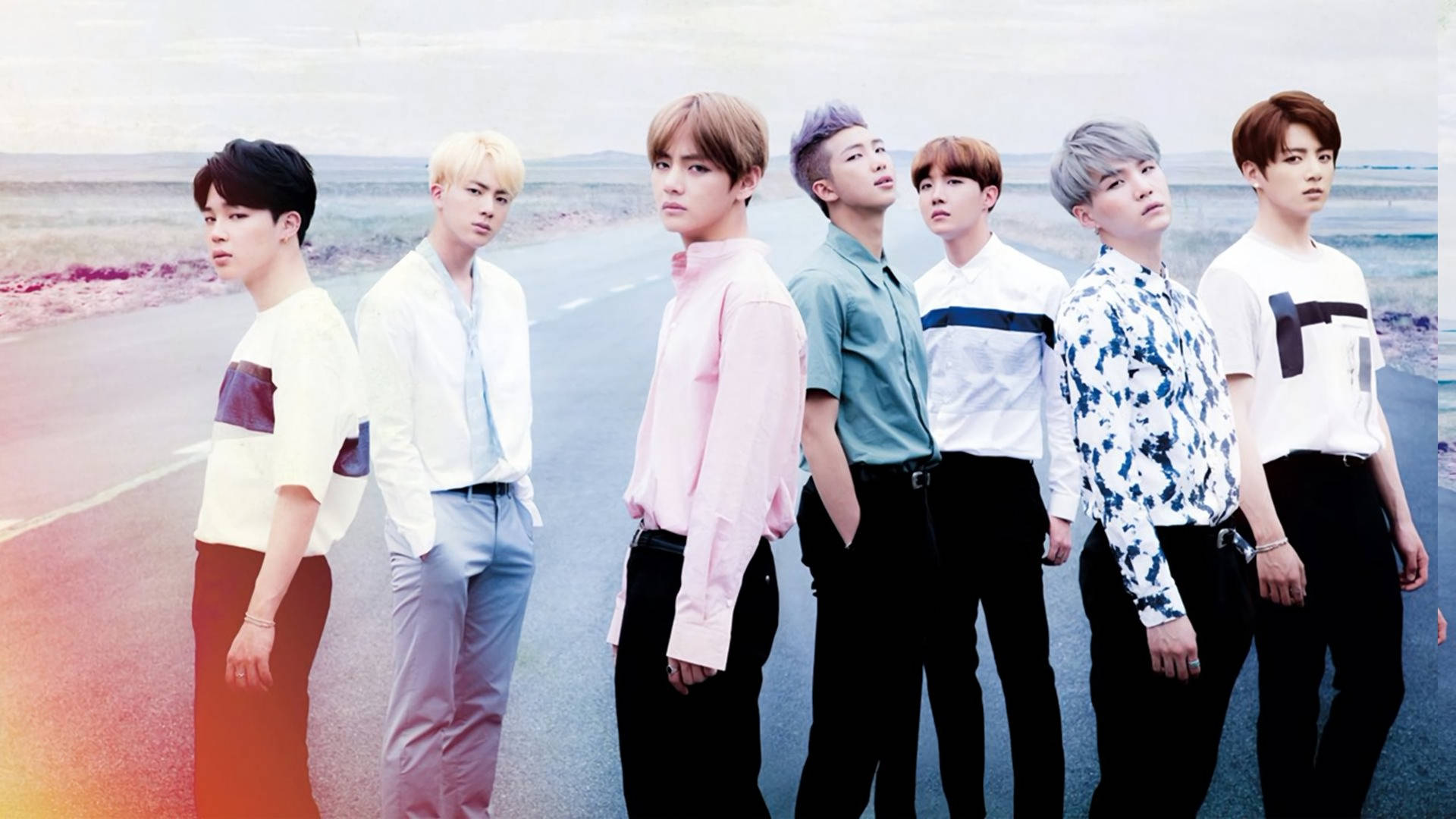 BTS در جاده با هم والپیپر