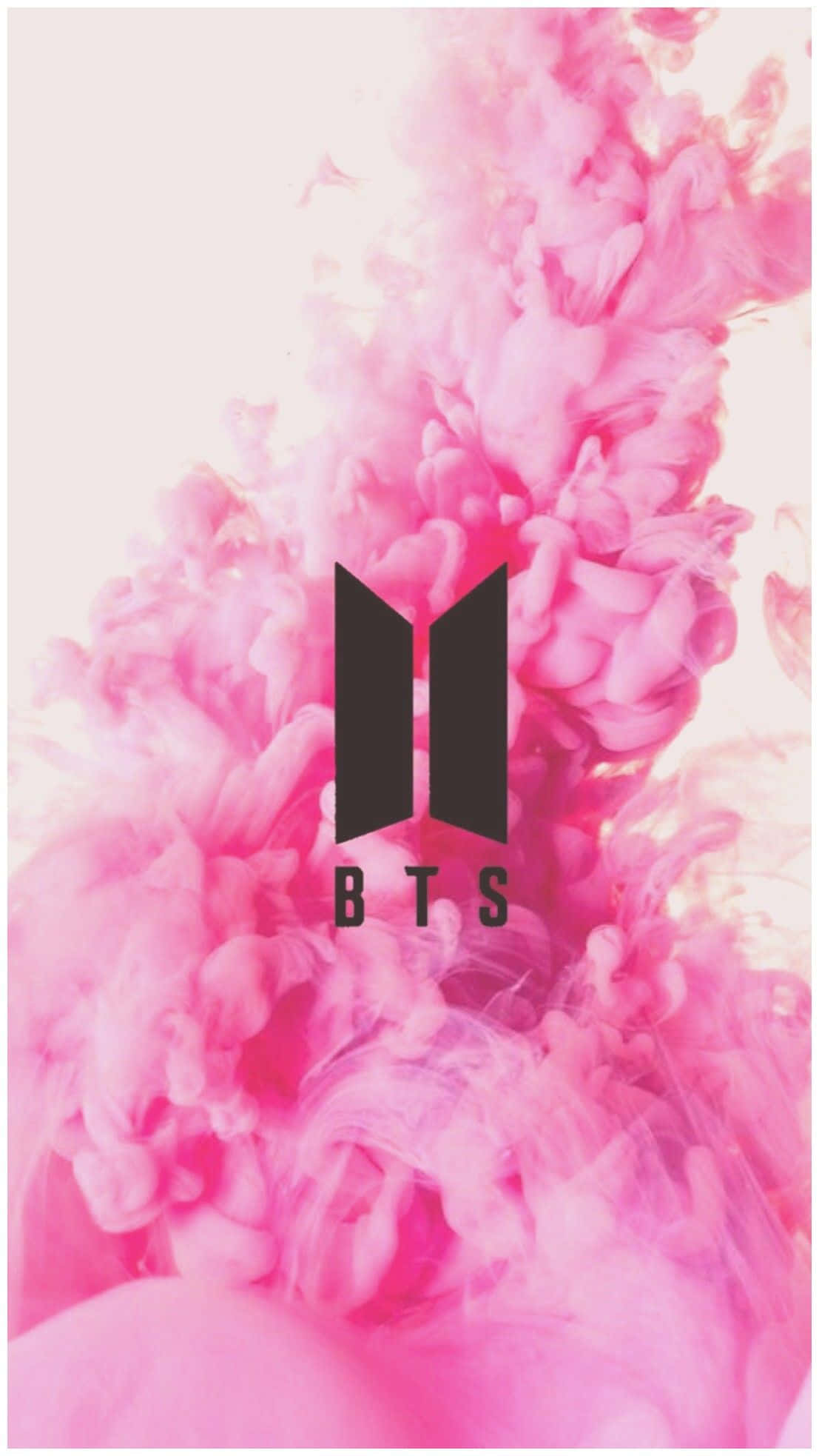 لوگوی BTS با دود صورتی برای آیپد دخترانه و بامزه والپیپر