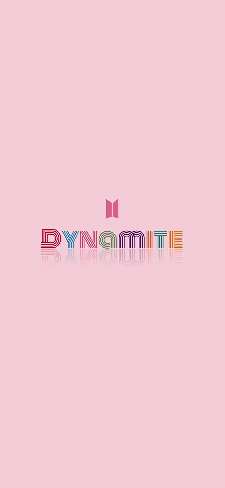 لوگوی ساده صورتی BTS Dynamite والپیپر