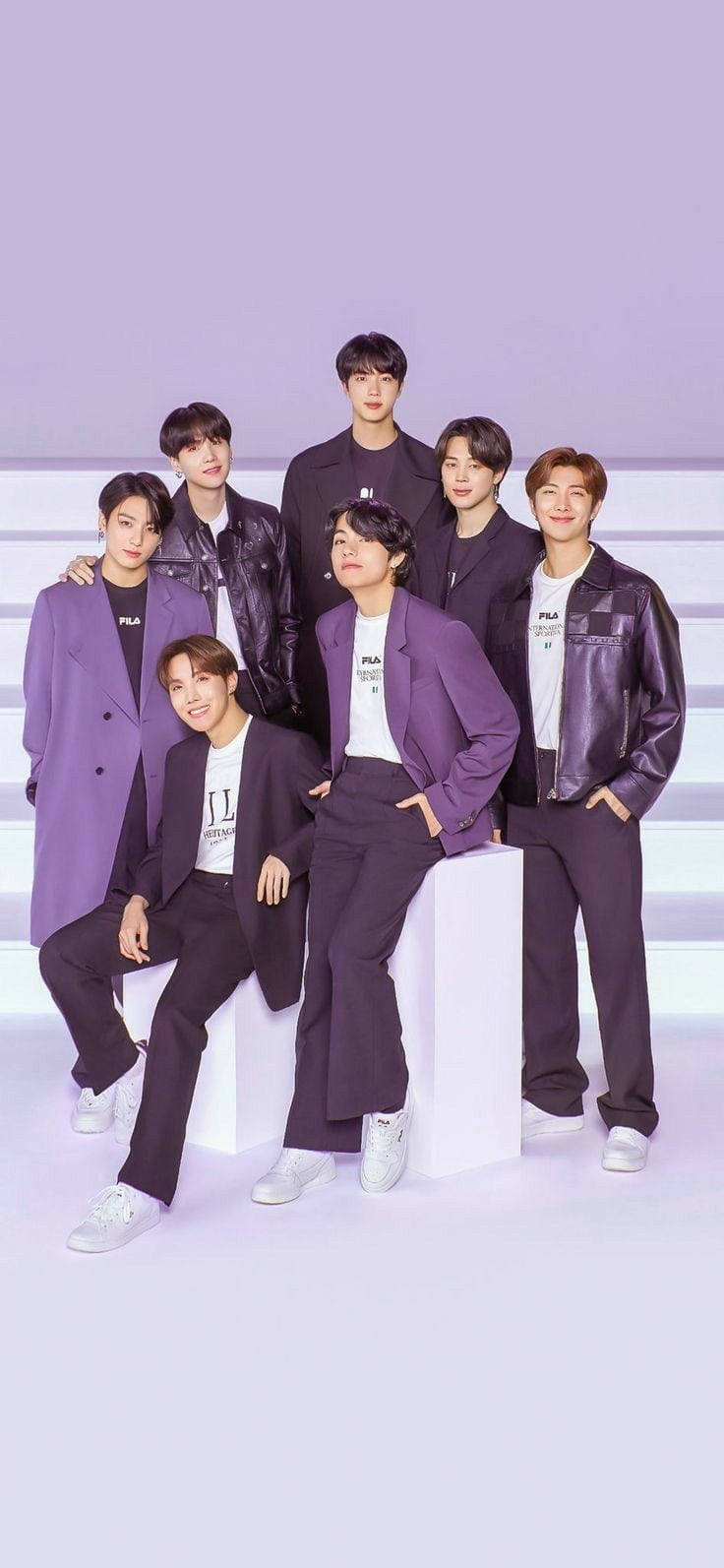 عکاسی BTS با تم بنفش والپیپر