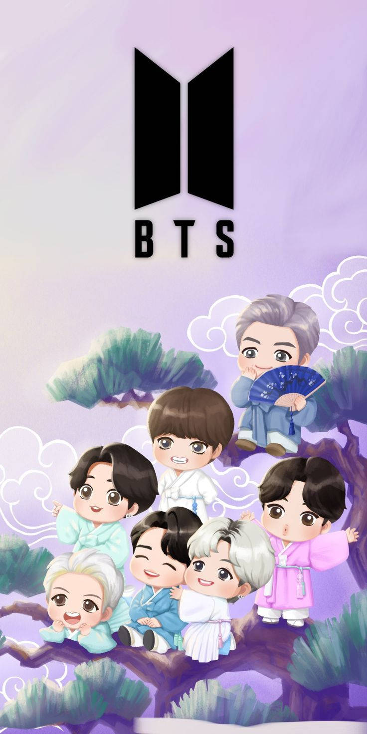 تینی‌تن گروه BTS روی درخت والپیپر