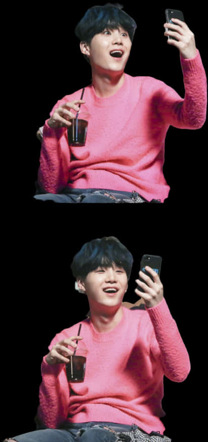 لحظه سلفی یکی از اعضای BTS والپیپر