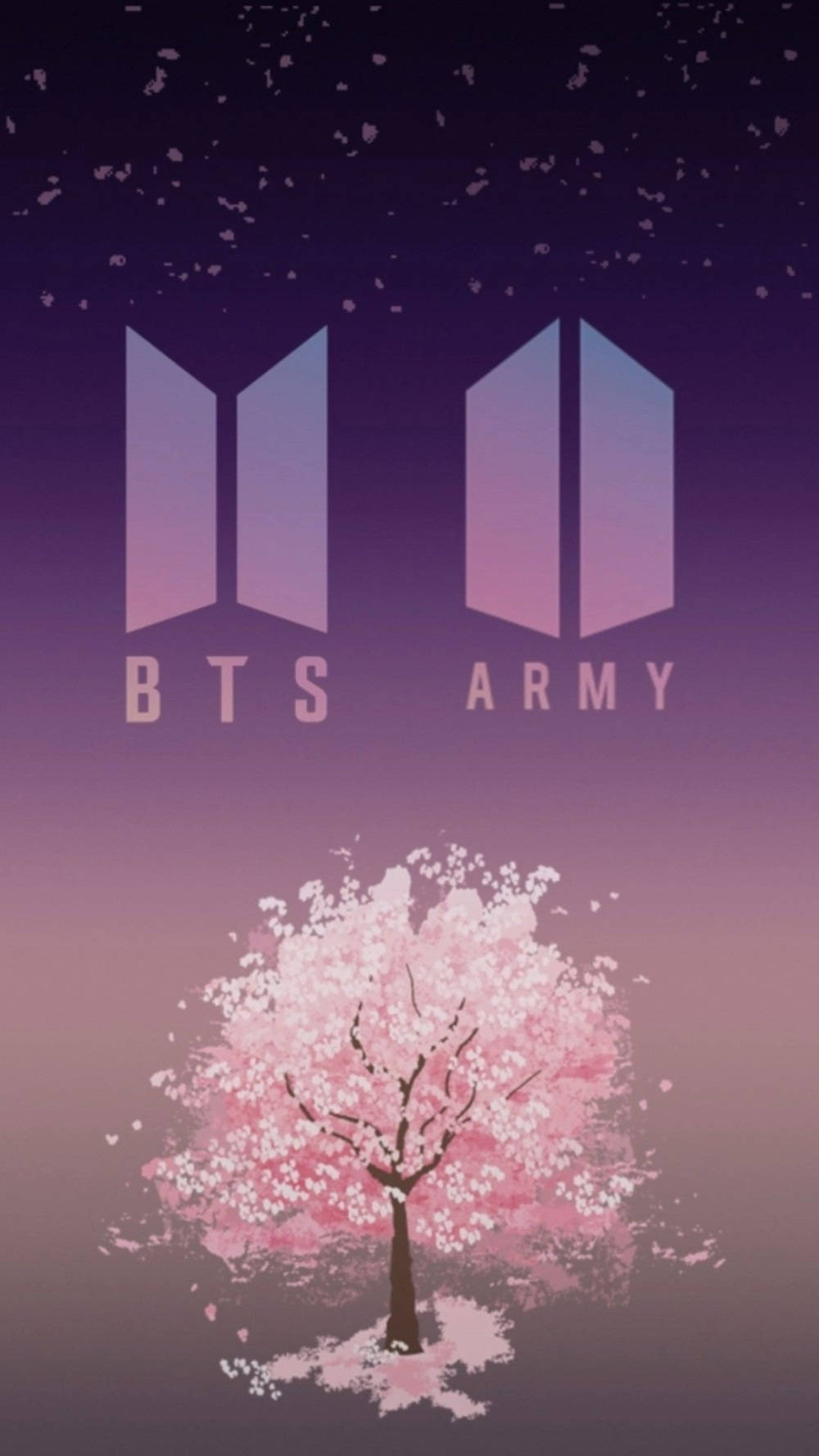 لوگوی استتیک ارتش BTS بنفش والپیپر