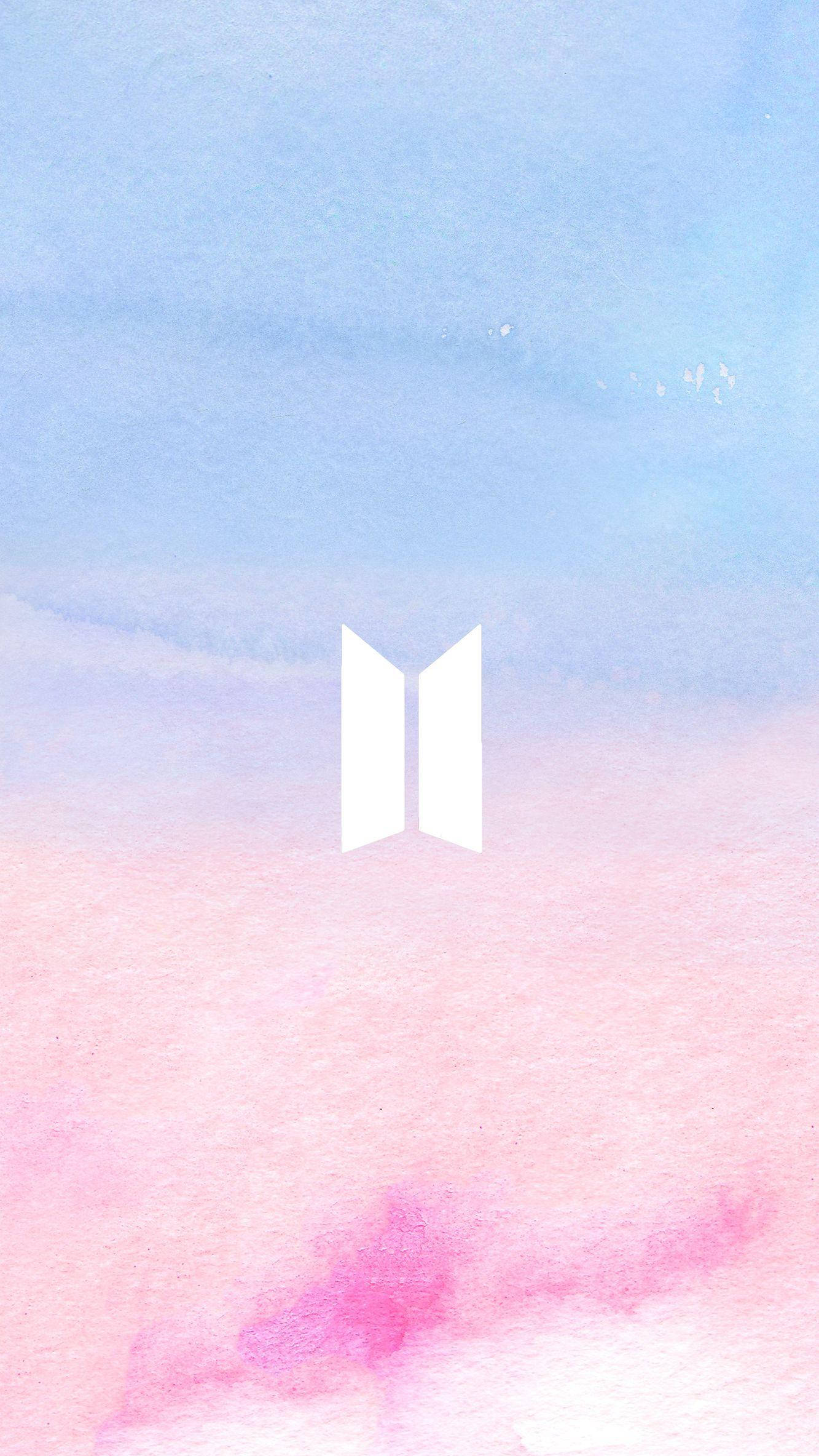 لوگوی BTS در رنگ‌های پاستلی والپیپر