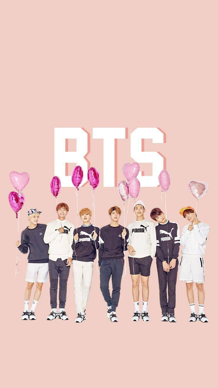 بادکنک‌های قلبی شکل بامزه BTS والپیپر