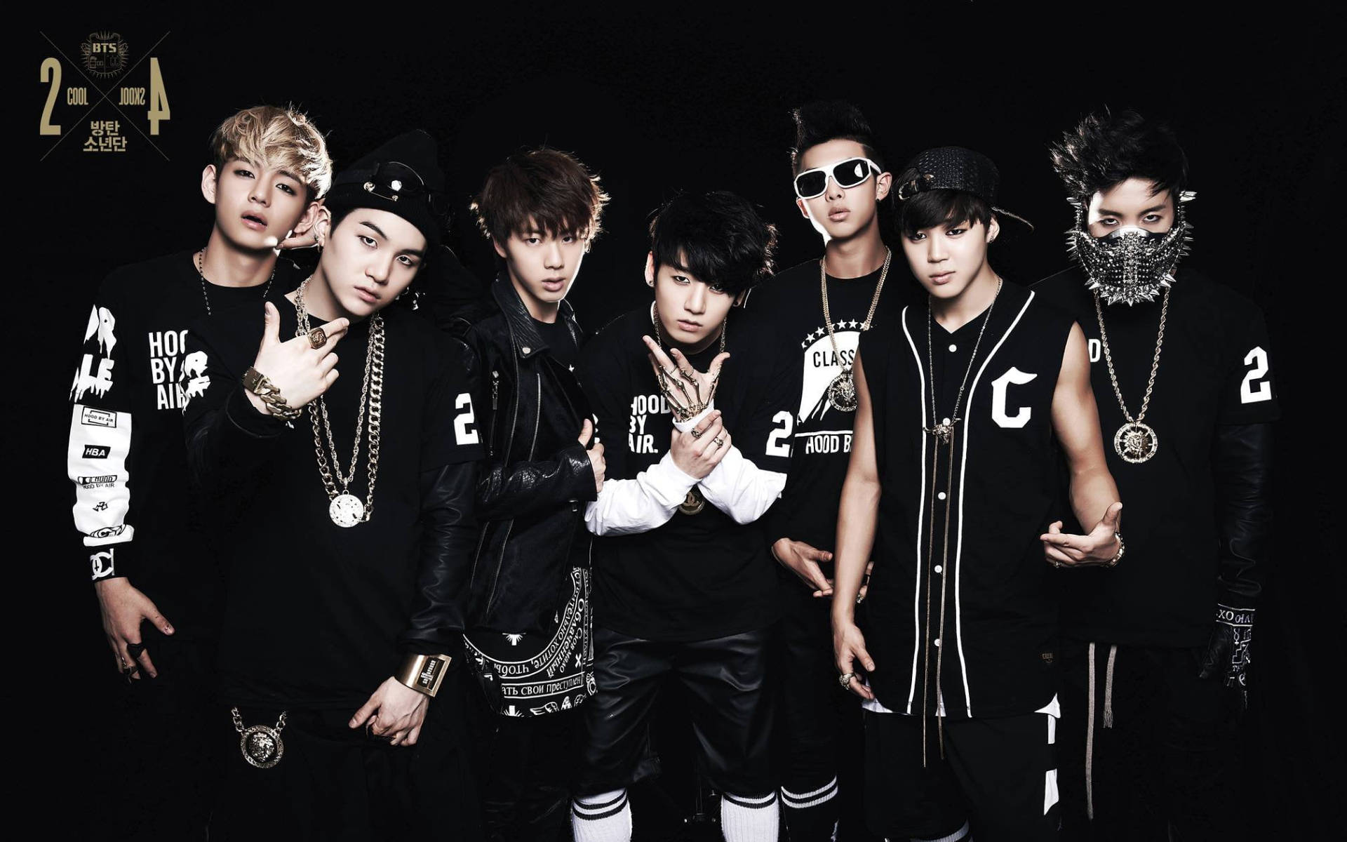 عکس گروهی BTS با استایل هیپ‌هاپ والپیپر