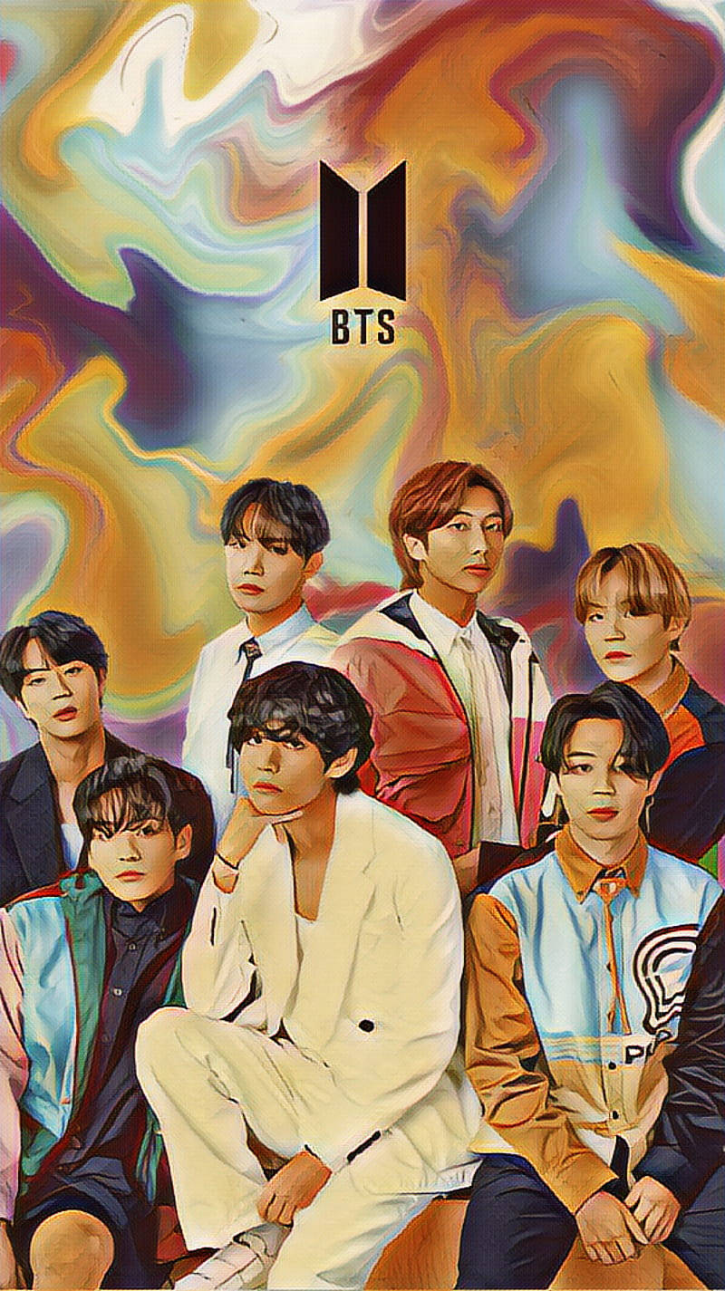 نقاشی بامزه روی بوم از BTS والپیپر