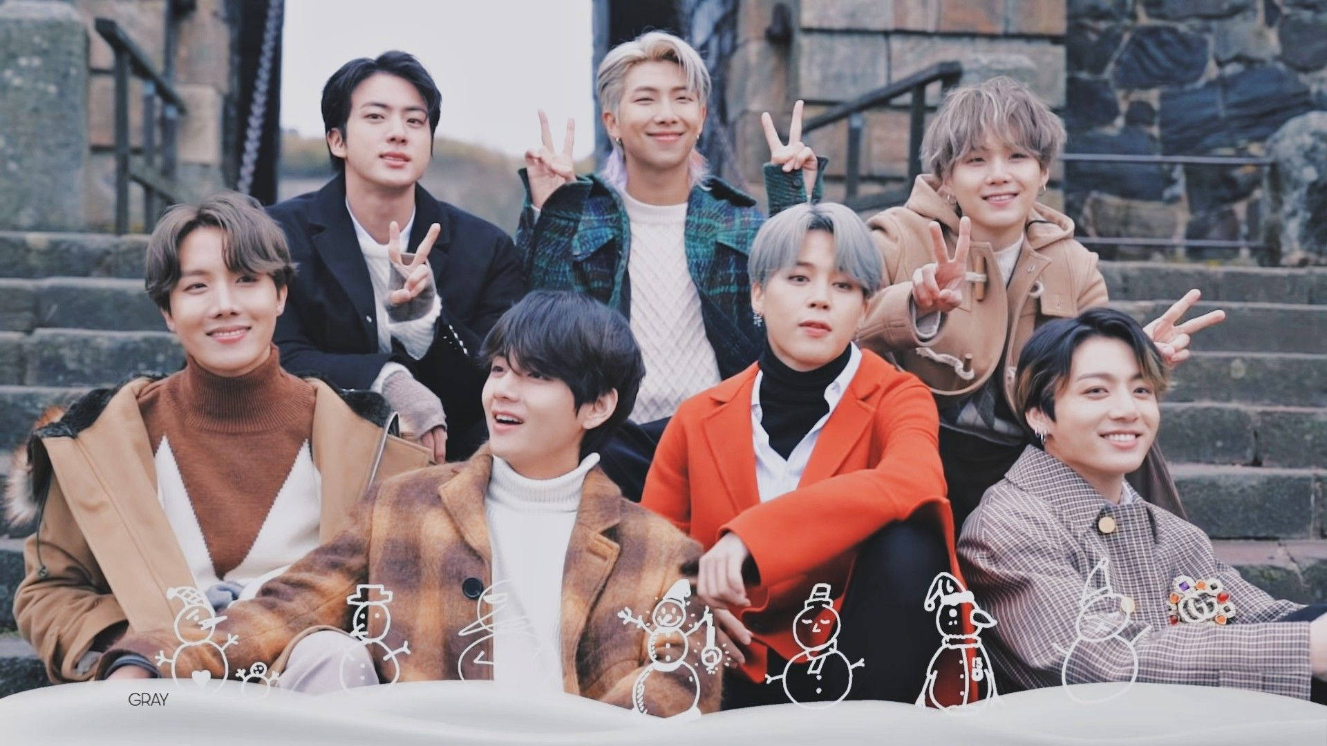 والپیپر دسکتاپ آدم‌برفی BTS والپیپر