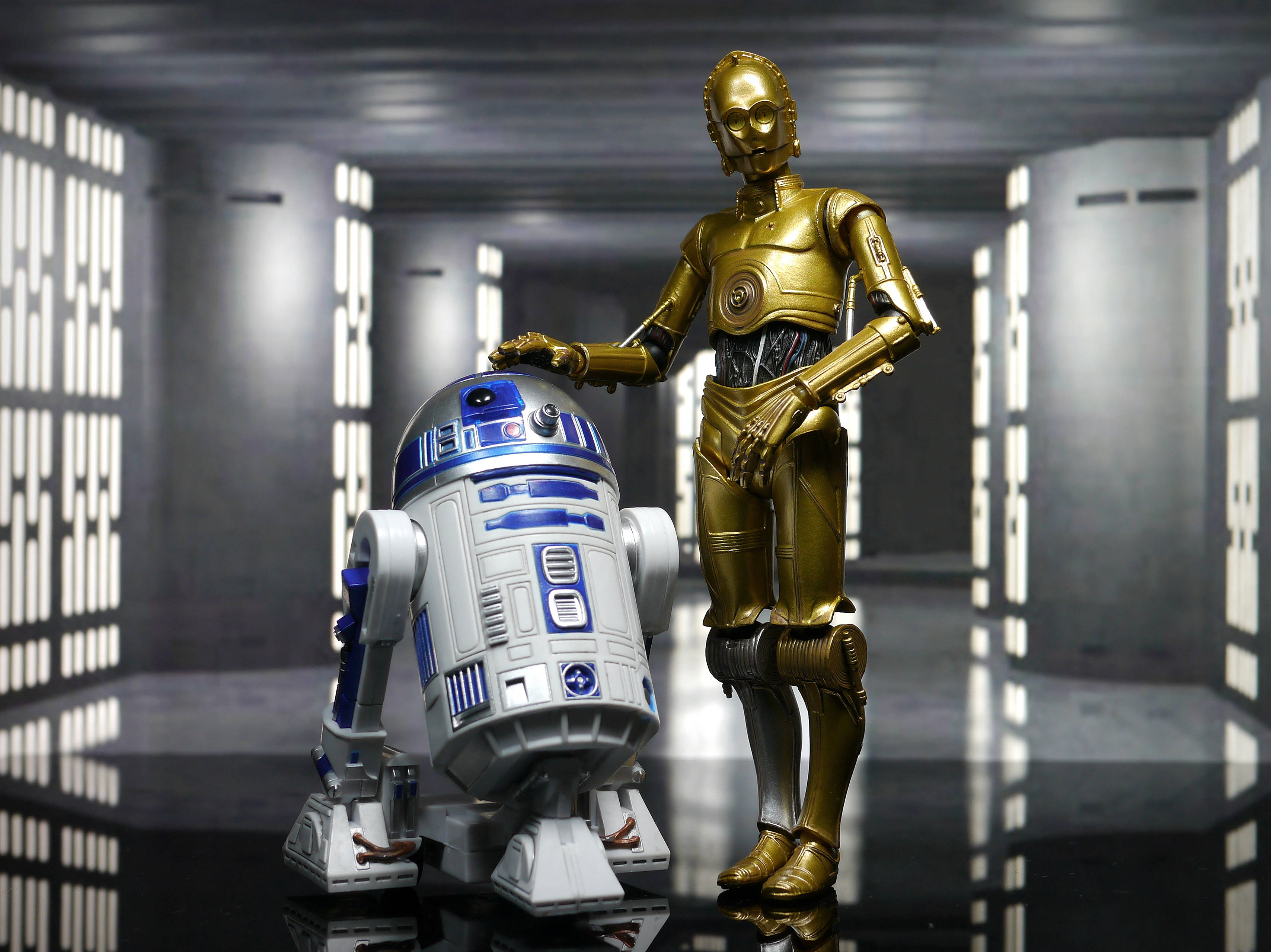 دوستی درویدهای C3PO و R2D2 والپیپر