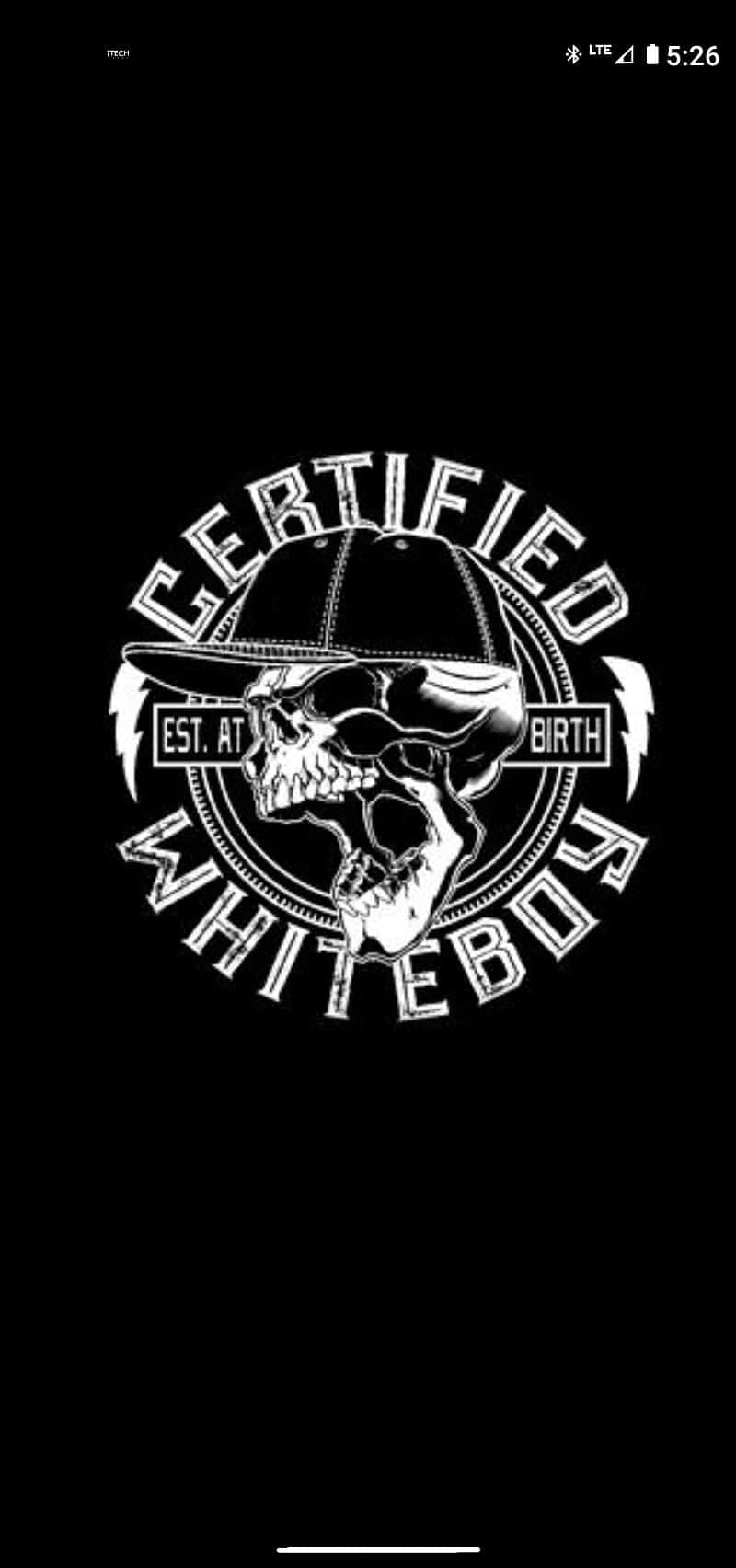لوگوی Certified White Boy روی پس‌زمینه تیره والپیپر