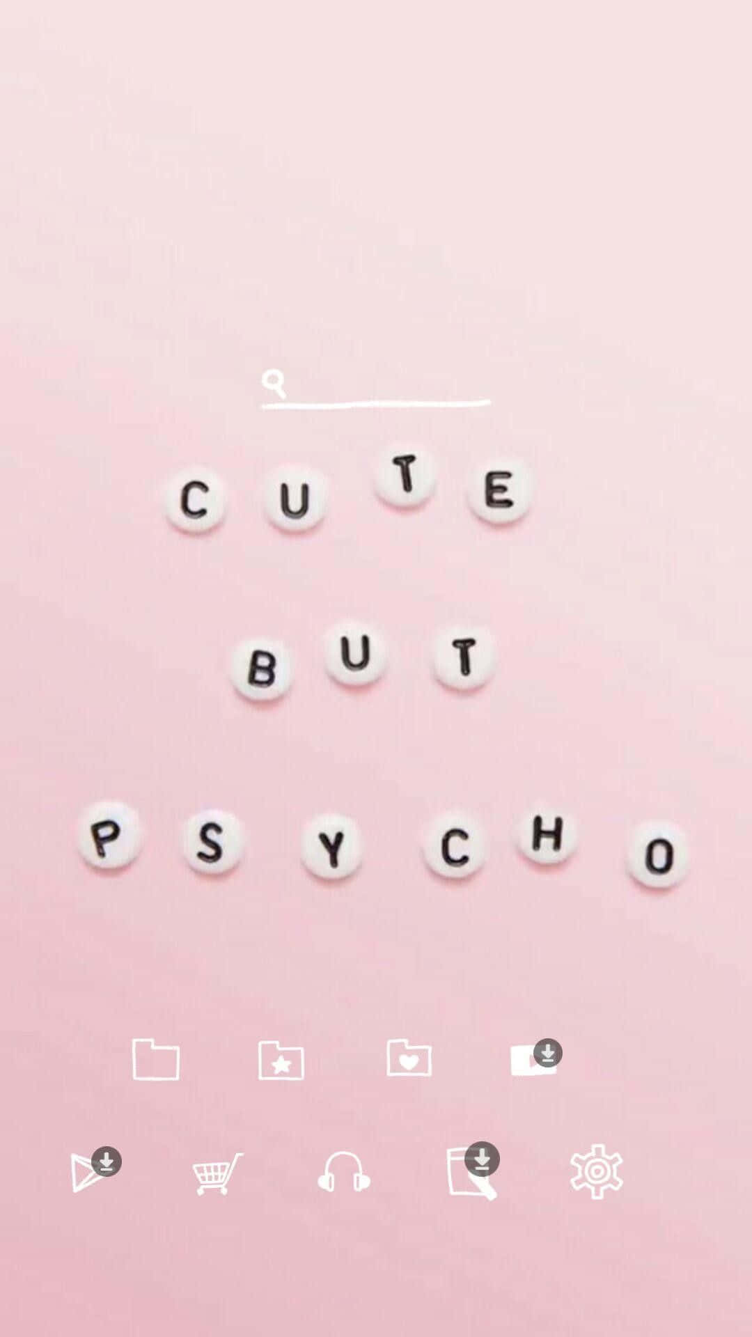 دیوارنگاره زیبای صورتی Cute But Psycho برای آیفون والپیپر