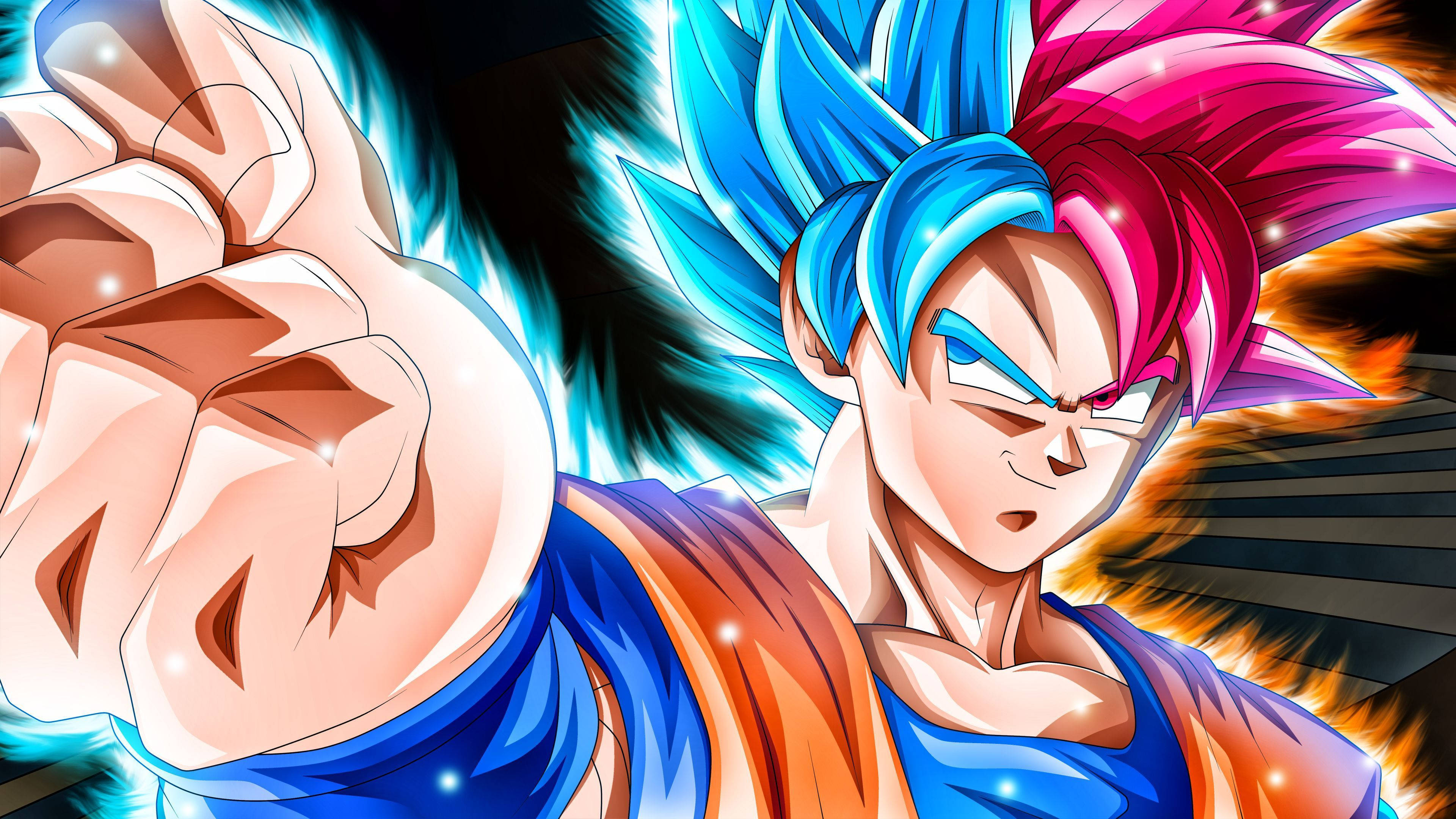 گاکو حالت غریزه نهایی آبی DBZ 4K والپیپر
