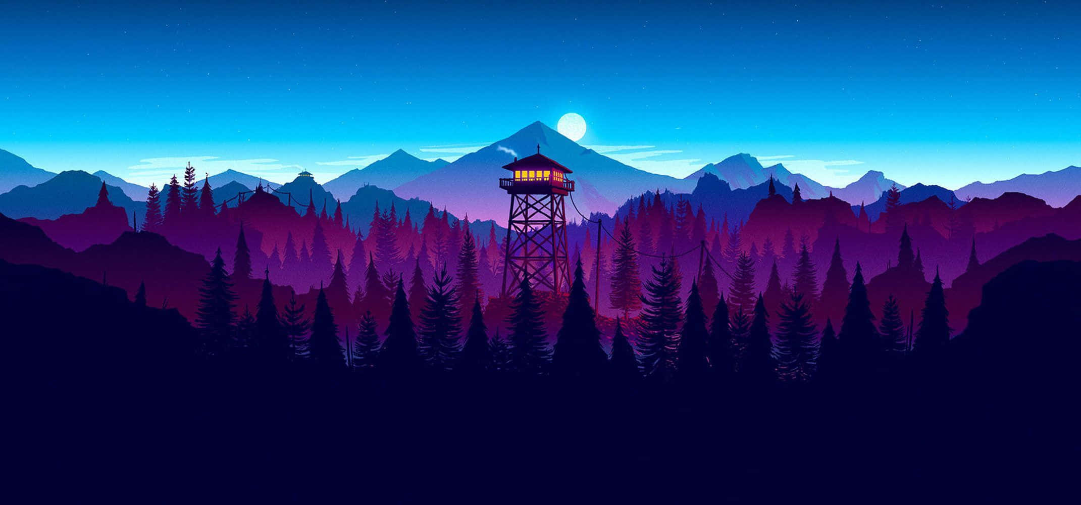پس‌زمینه عالی مانیتور از کوه‌های Firewatch والپیپر