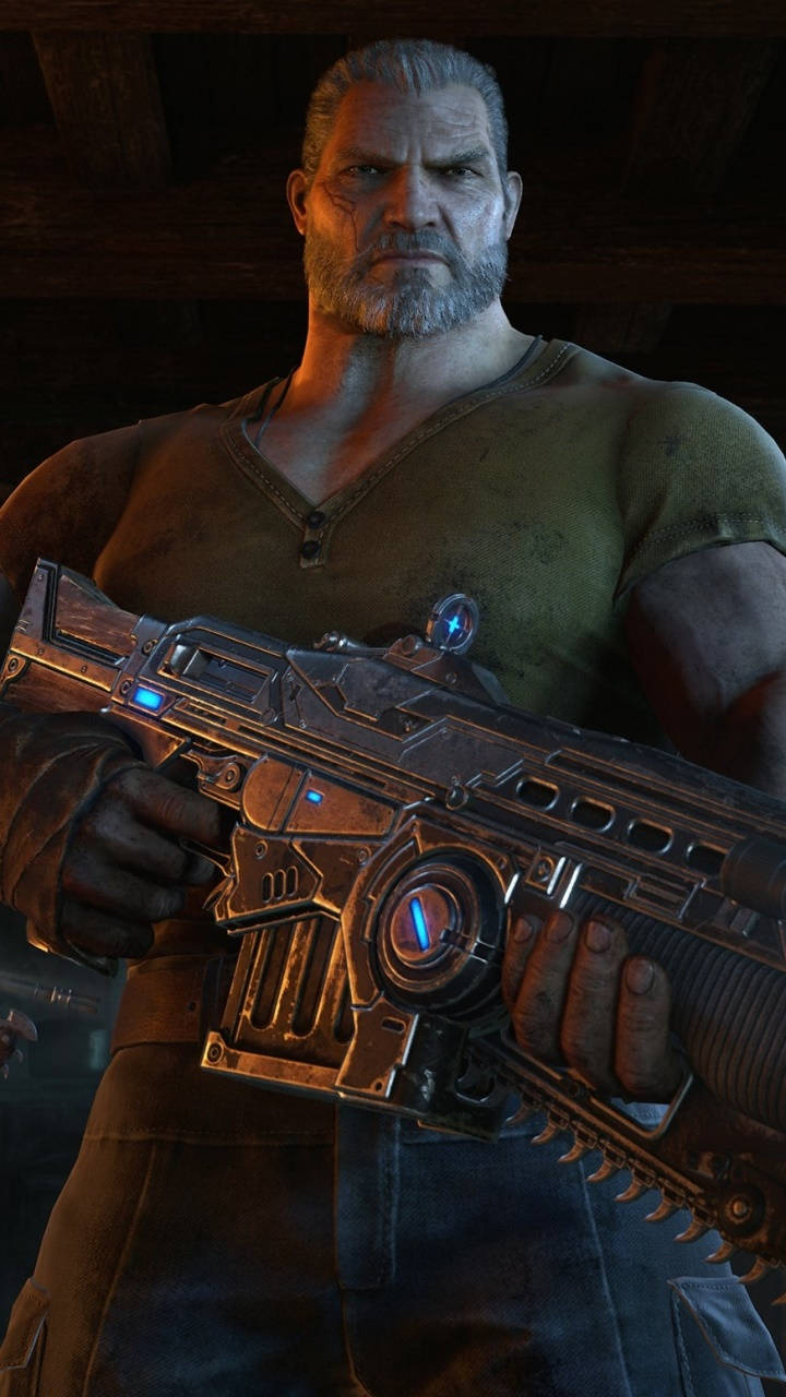 فنیکس با تفنگ در دست پس‌زمینه تلفن Gears 5 والپیپر