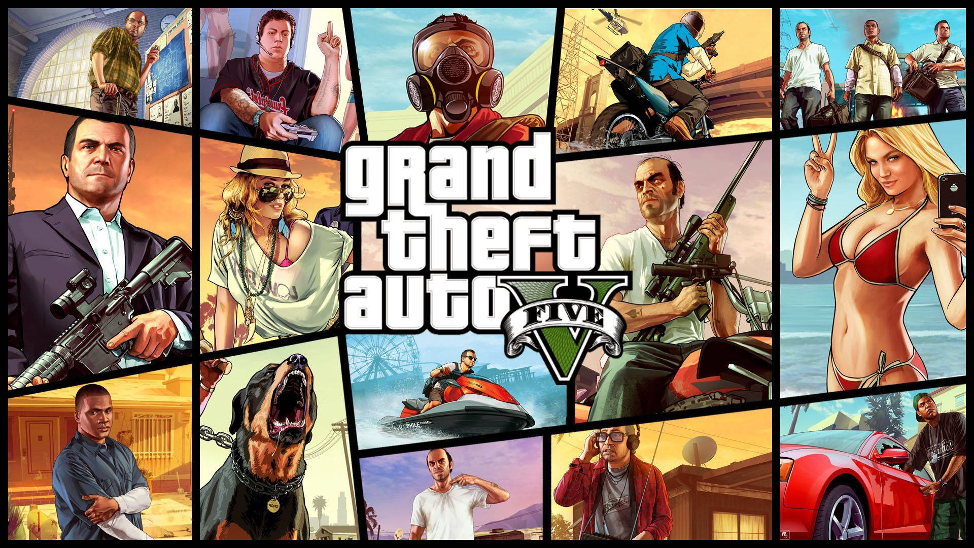 پوستر بازی GTA 5 با کیفیت 1080p والپیپر