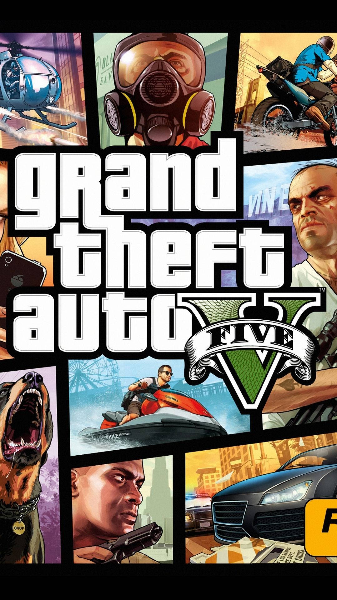 پوستر کلاژ گوشی GTA 5 والپیپر