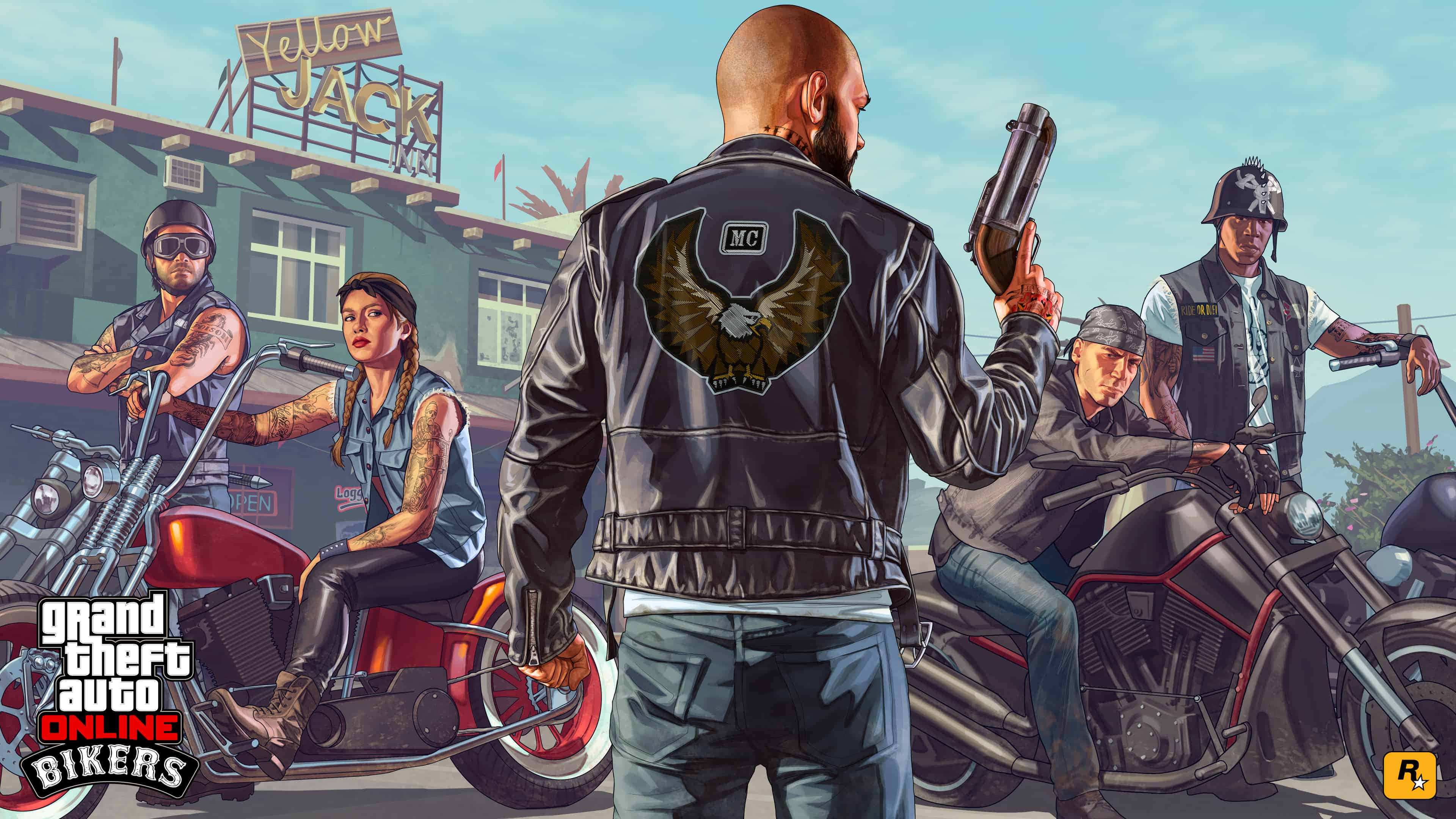 پس‌زمینه GTA Grand Theft Auto Online موتورسواران پوستر والپیپر
