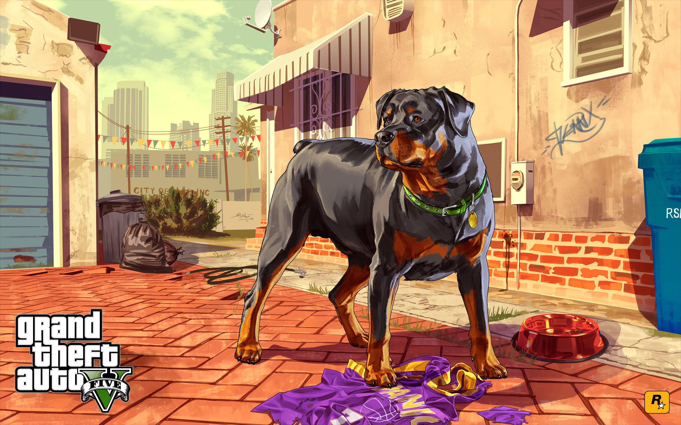 GTA San Andreas 4K: چاپ سگ روتوایلر والپیپر