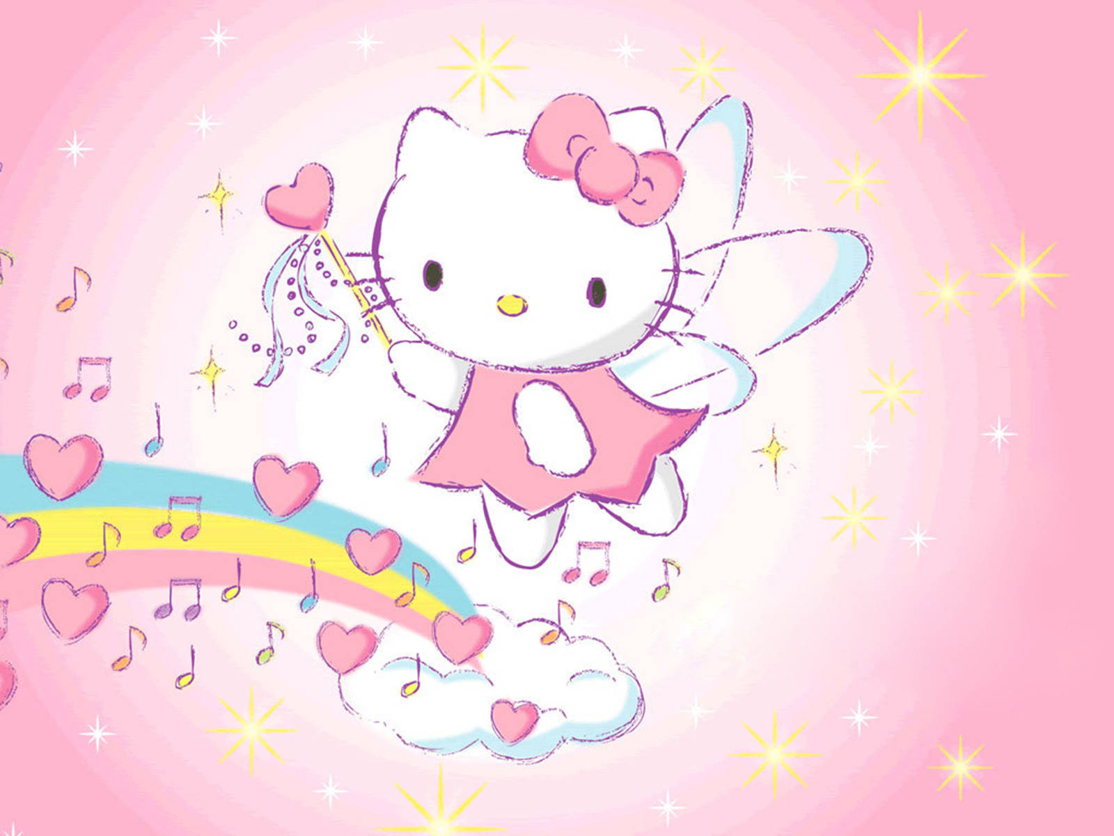 Hello Kitty پری موزیکال دسکتاپ سانریو والپیپر