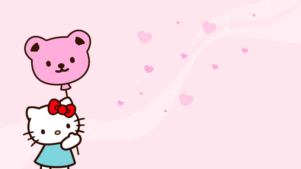 Hello Kitty با بادکنک خرسی، زیبایی‌شناسانه والپیپر