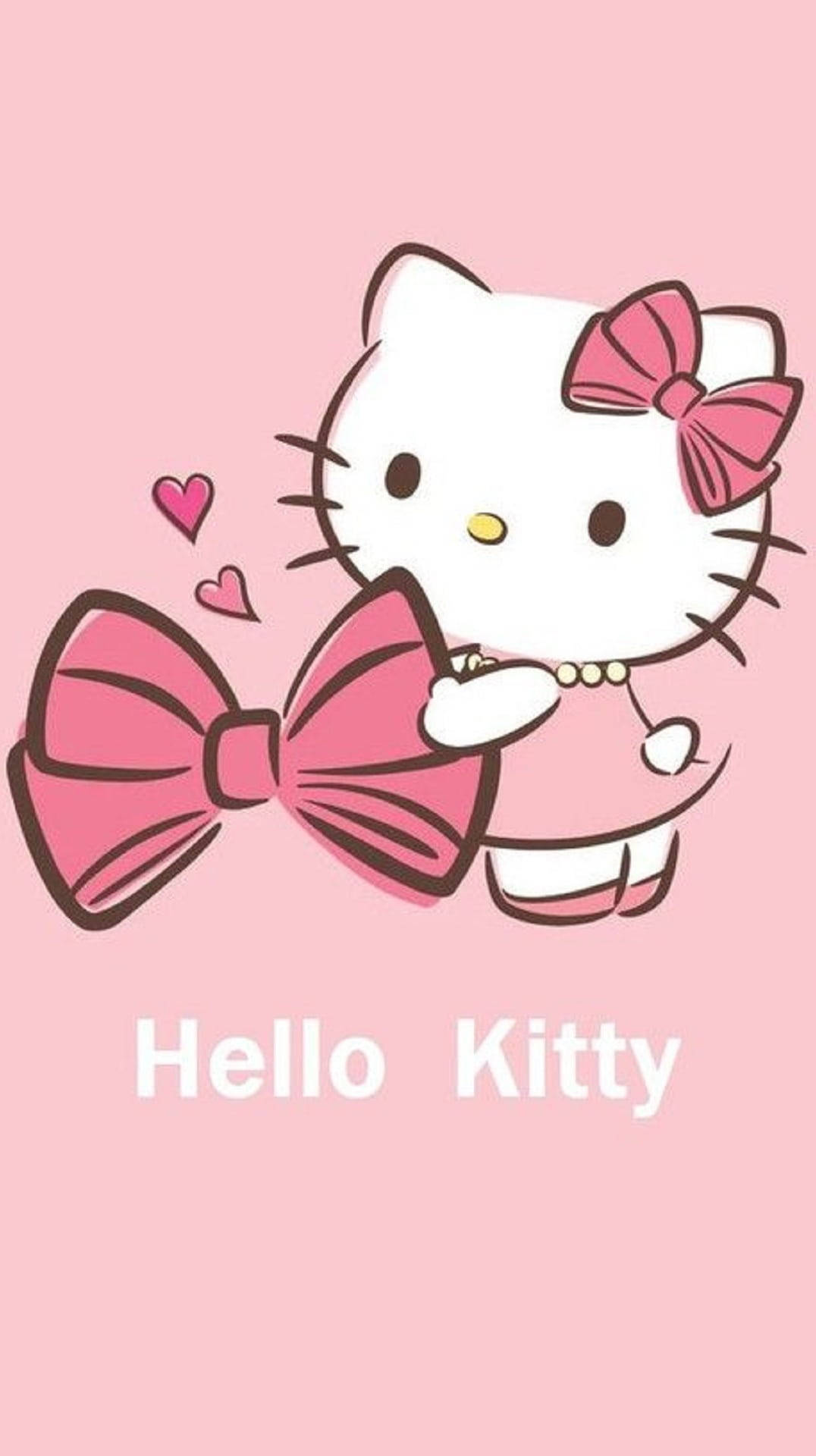 Hello Kitty صورتی با یک پاپیون