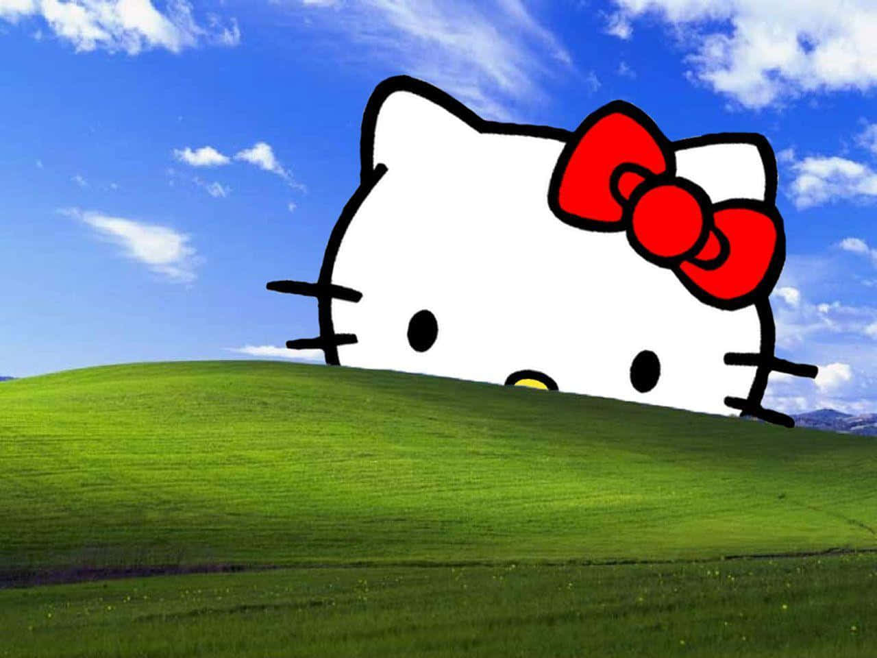 Hello Kitty لپ‌تاپ تپه ویندوز والپیپر
