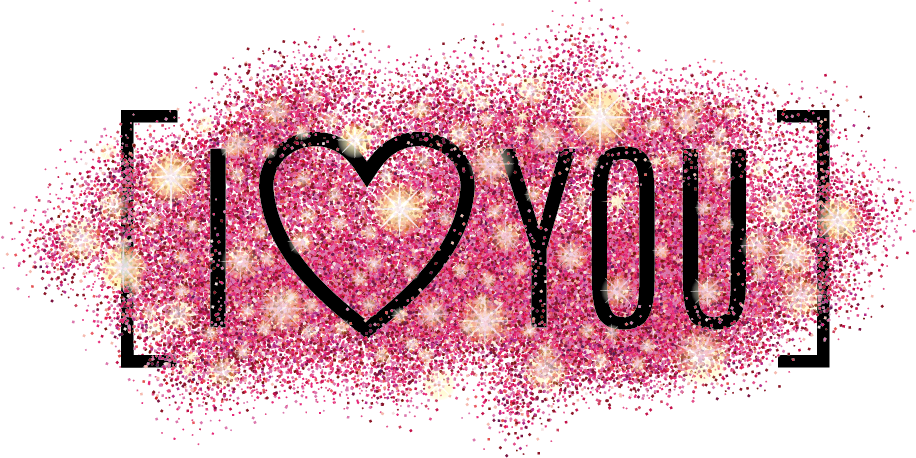 گرافیک صورتی براق I Love You والپیپر