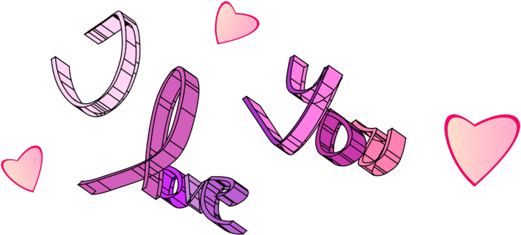 متن عاشقانه I Love You با قلب‌های تزئینی والپیپر