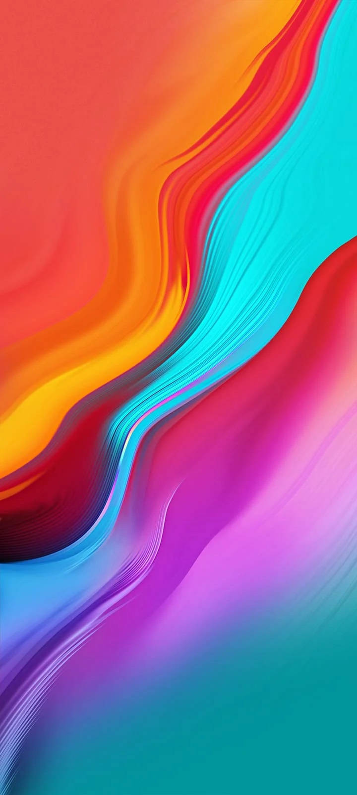 منحنی‌های رنگارنگ انتزاعی Infinix Smart 4 والپیپر