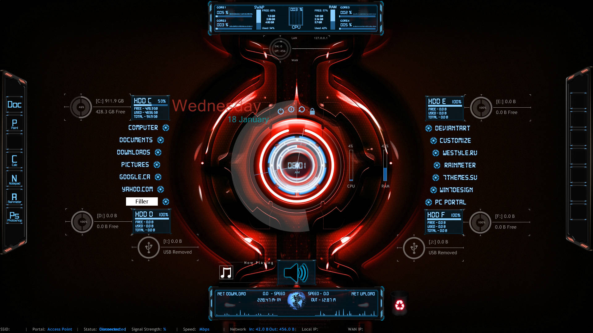 پوسته JARVIS برای Rainmeter والپیپر
