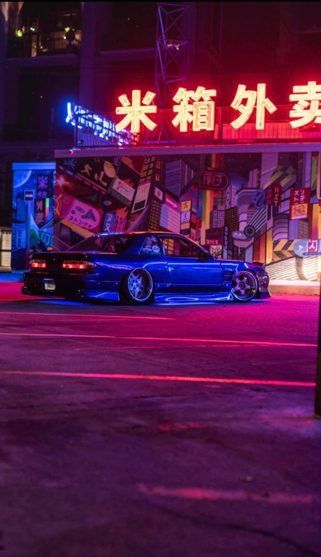 سیلوی آبی با استایل JDM والپیپر