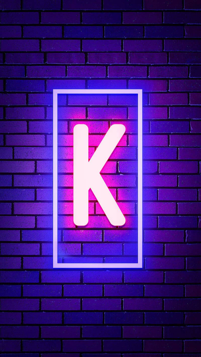 حرف K نئون درخشان والپیپر
