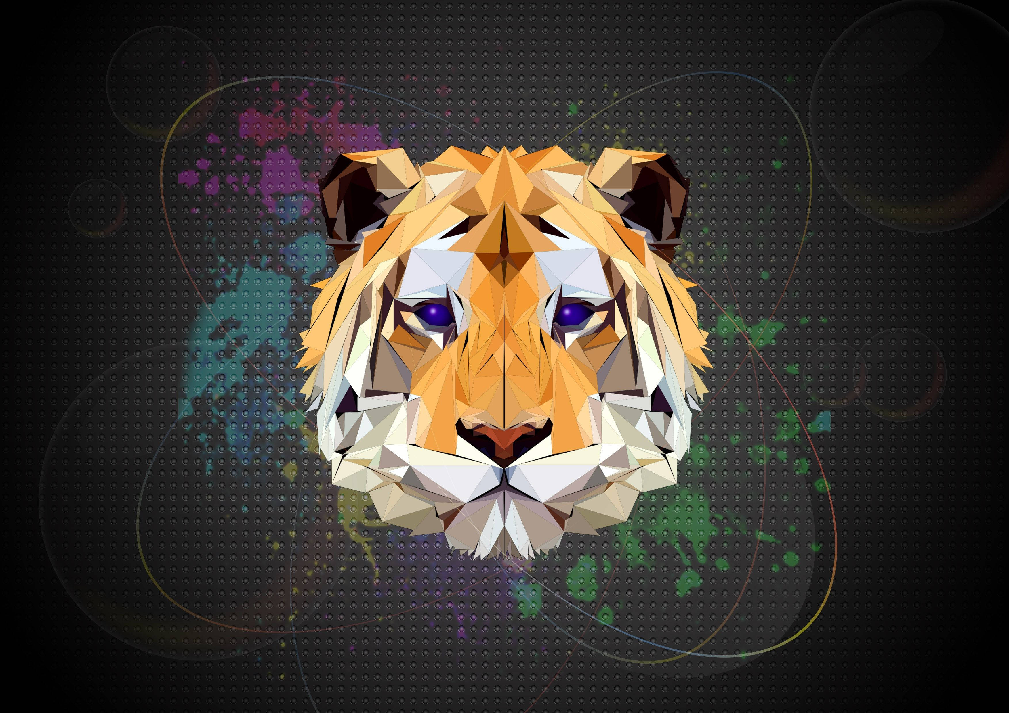 اثر هنری ببر به سبک Low Poly والپیپر