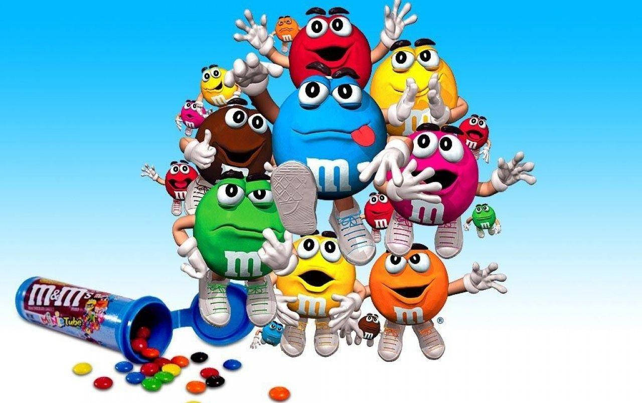 شخصیت‌های رنگارنگ شکلاتی M&M والپیپر
