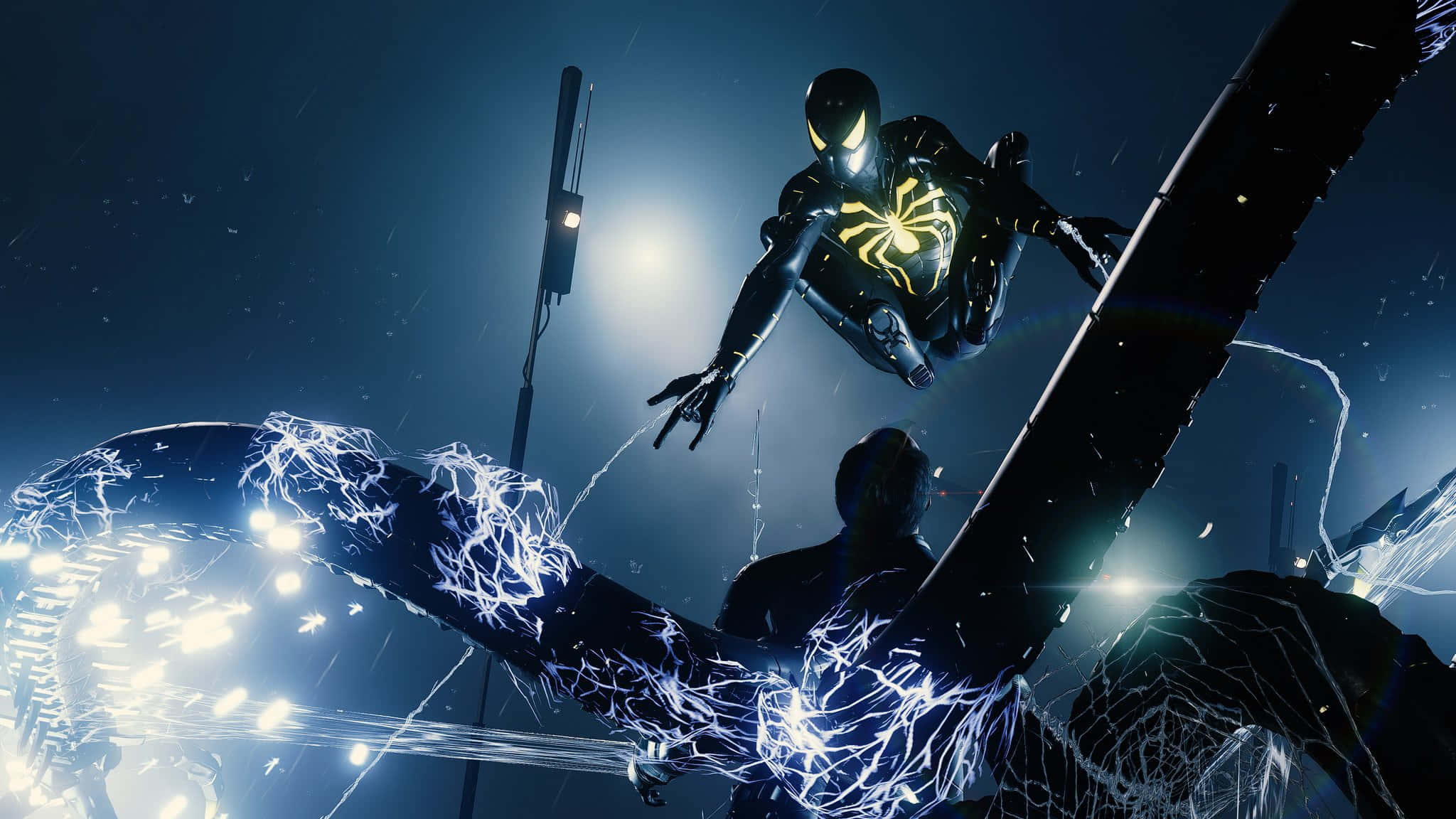 کت و شلوار سیاه مرد عنکبوتی Marvel PS4 والپیپر