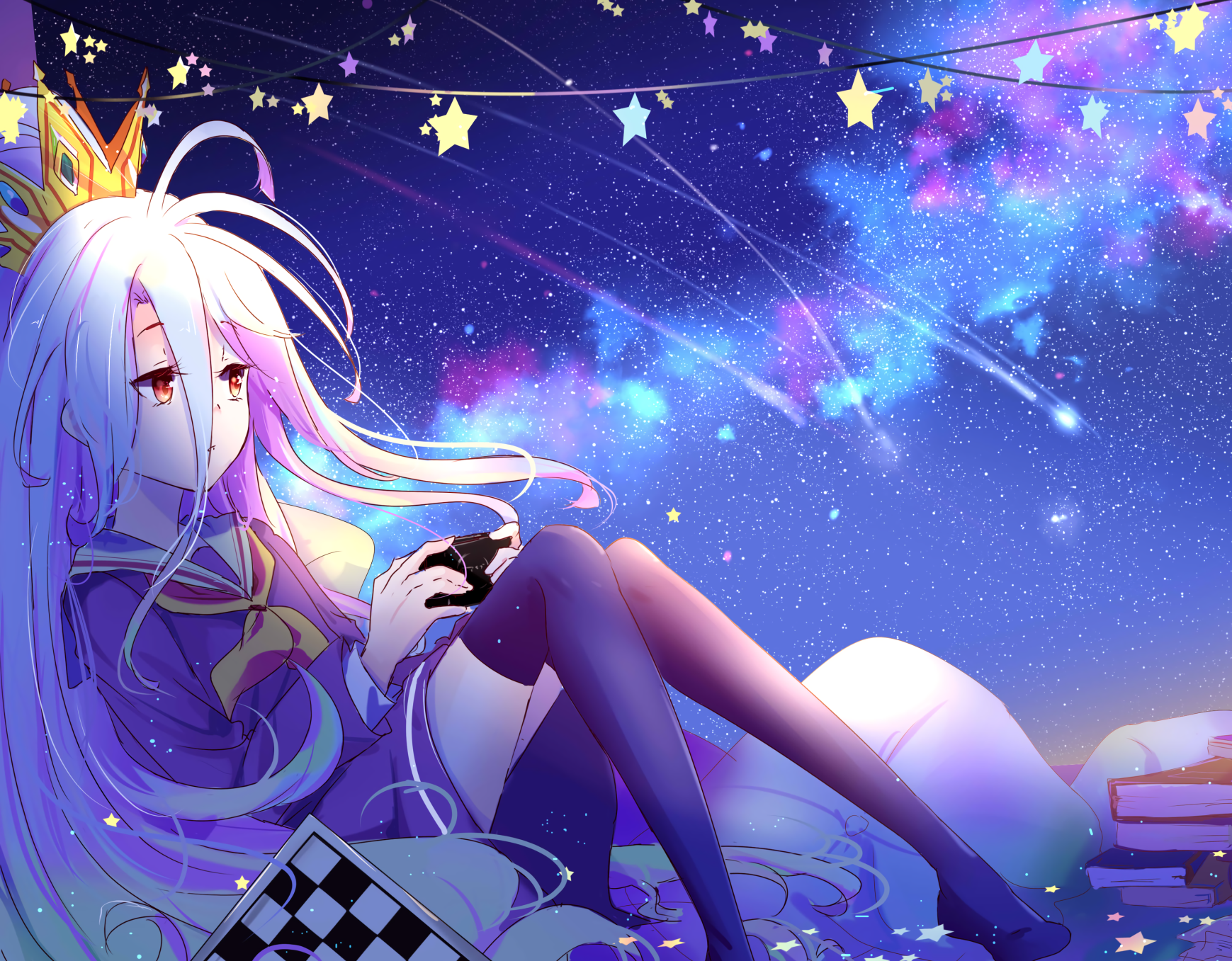 سورا و شیرو در ماجراجویی برای تبدیل شدن به بهترین گیمرها در انیمه No Game No Life والپیپر