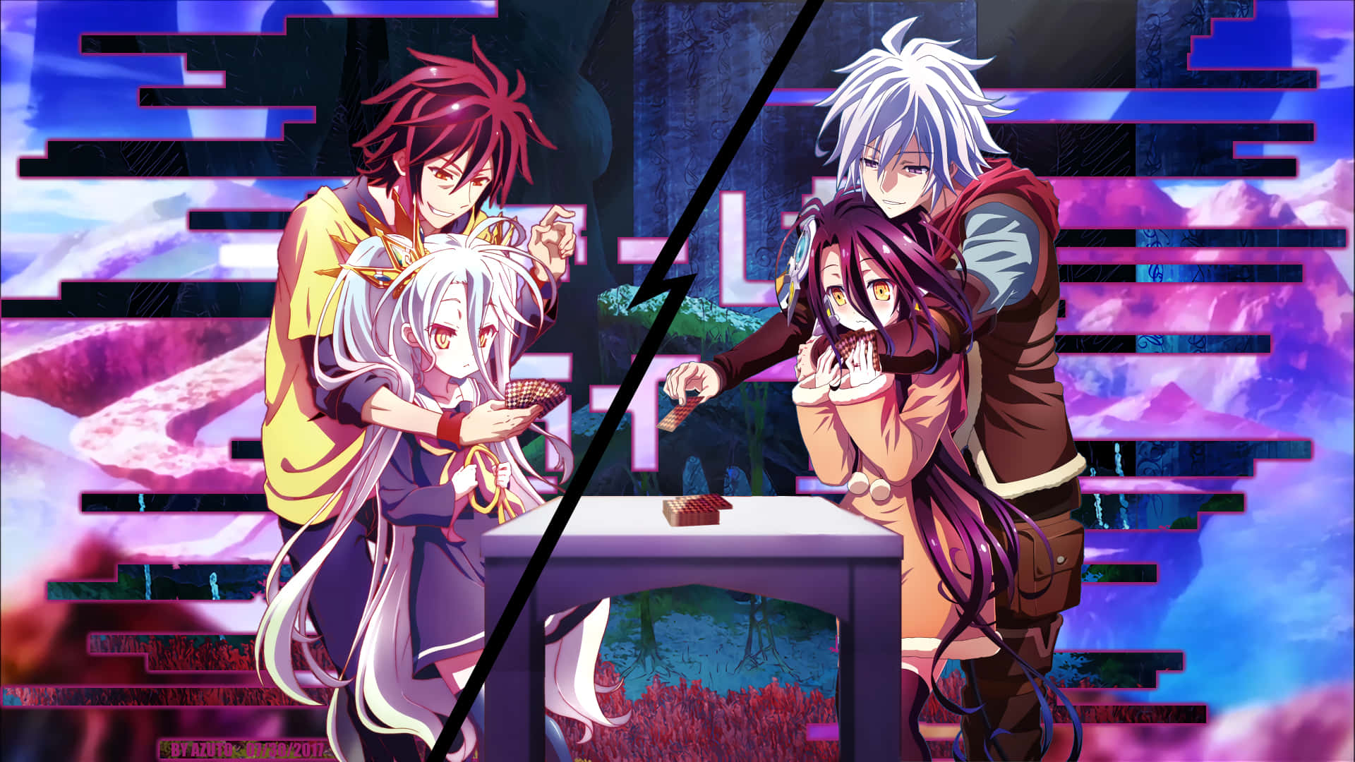 عکس متفاوت از خواهر و برادرهای انیمه No Game No Life والپیپر