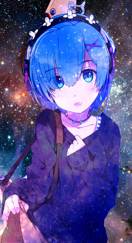 پس‌زمینه گوشی کهکشانی با رم از Re:Zero والپیپر