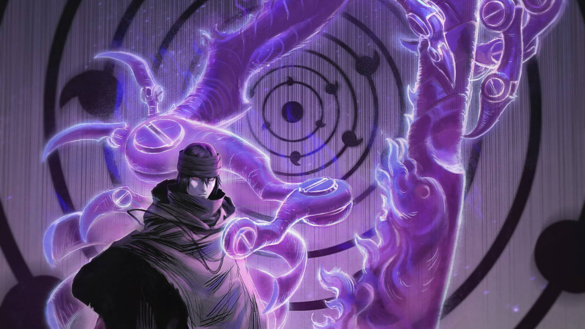 والپیپر بنفش Sasuke Rinnegan Dōjutsu. — ساسوکه والپیپر