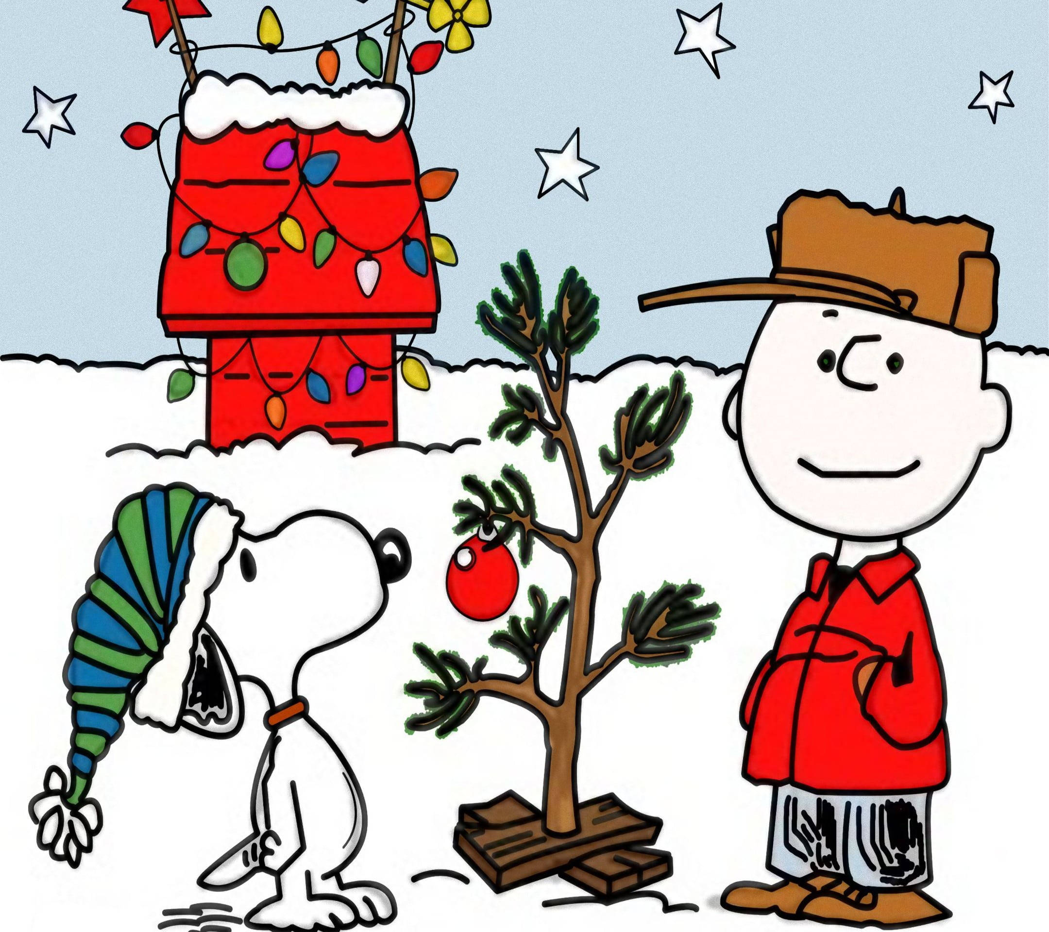 ستاره‌های کریسمس Snoopy والپیپر
